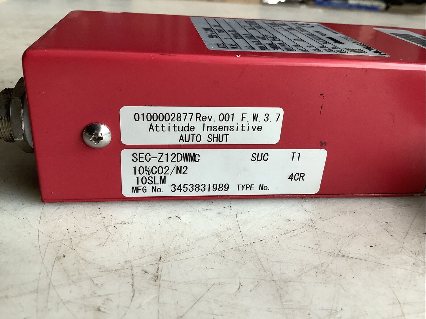 HORIBA SEC-Z12DWM MASS FLOW CONTROLLER 4 SLM 10% CO2/N2 4CR 476