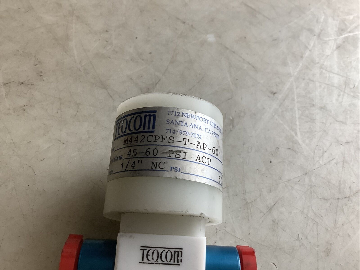 TEQCOM M442CPFS-T-AP-60 MINIATURE SOLENOID VALVE 45-60V 60PSI 1/4IN NC 476