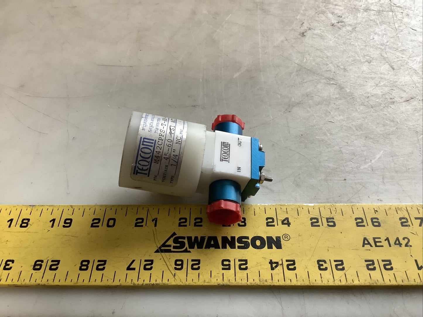 TEQCOM M442CPFS-T-AP-60 MINIATURE SOLENOID VALVE 45-60V 60PSI 1/4IN NC 476