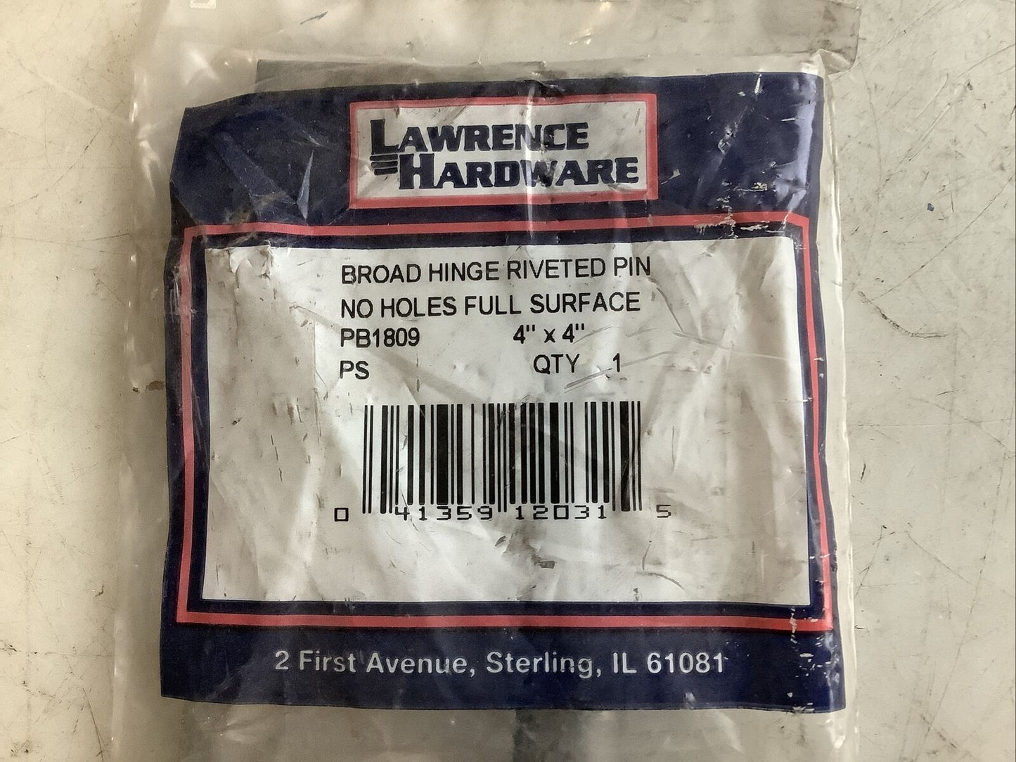 LAWRENCE HARDWARE PB1809 BROAD HINGE 4IN X 4IN 476