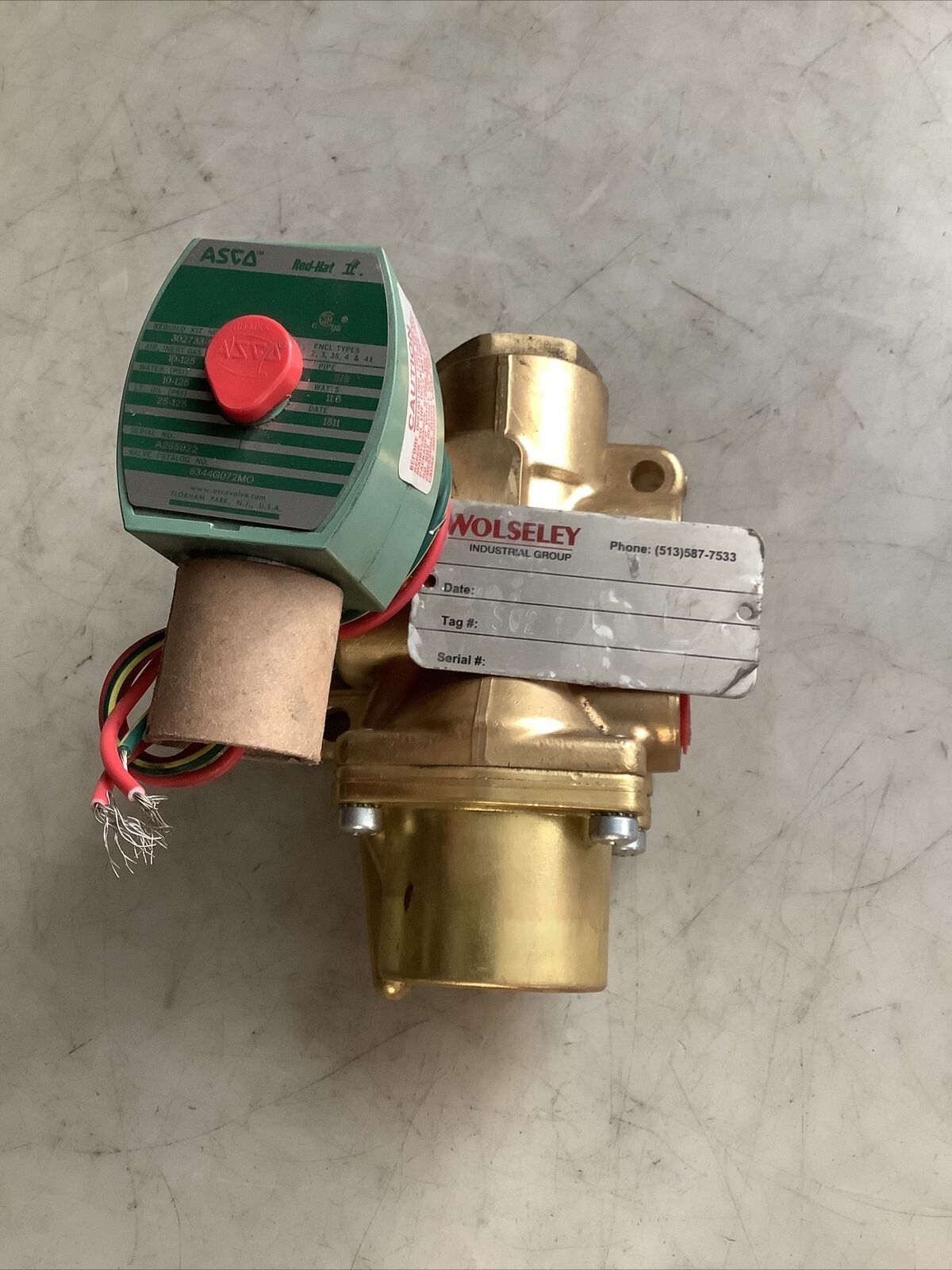 ASCO 8344G072MO SOLENOID VALVE BRASS BODY 4-WAY 3/8IN 476