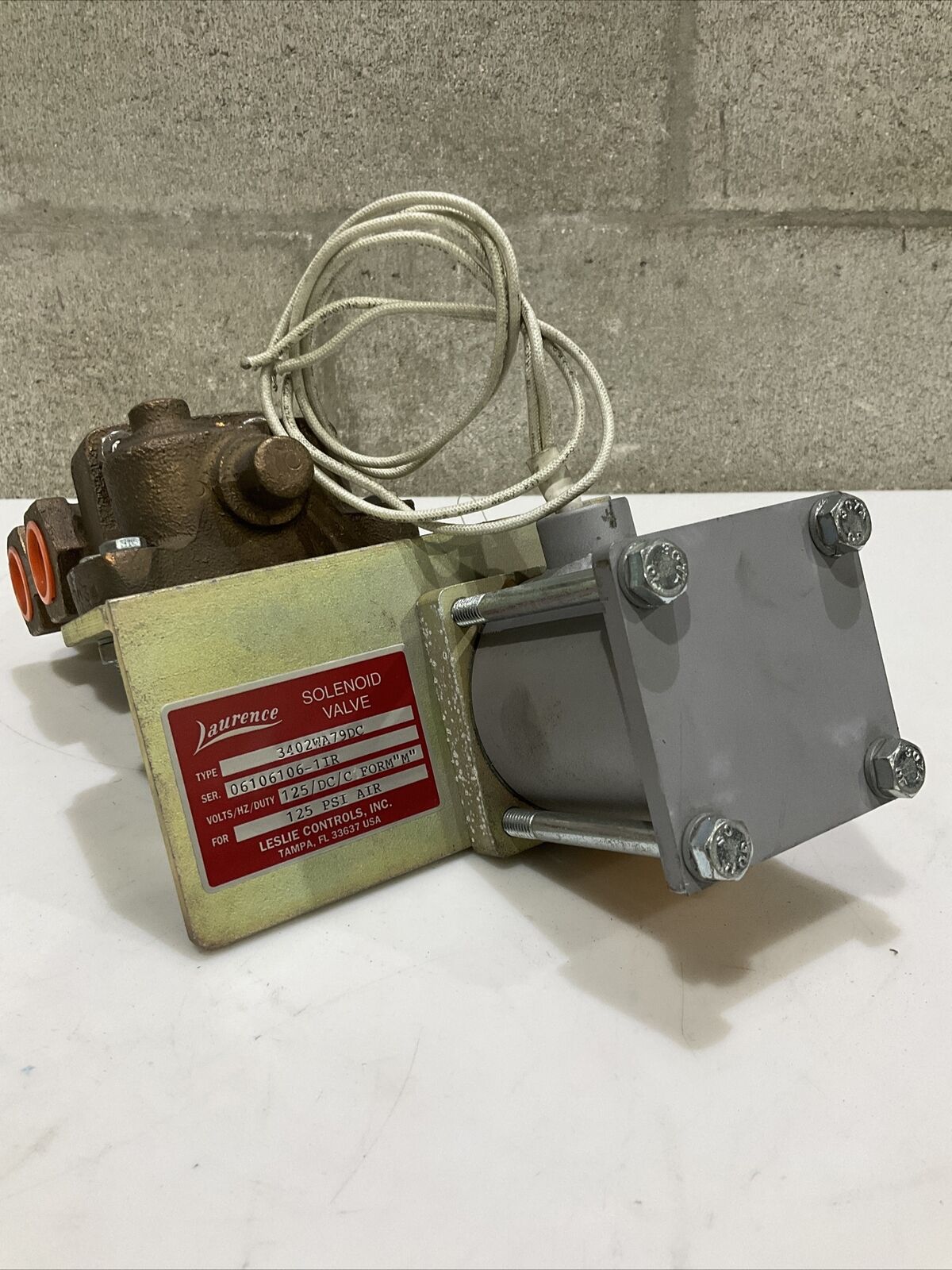 LAURENCE 3402WA79DC SOLENOID VALVE 125 DC FORM “M” 125 PSI AIR 476