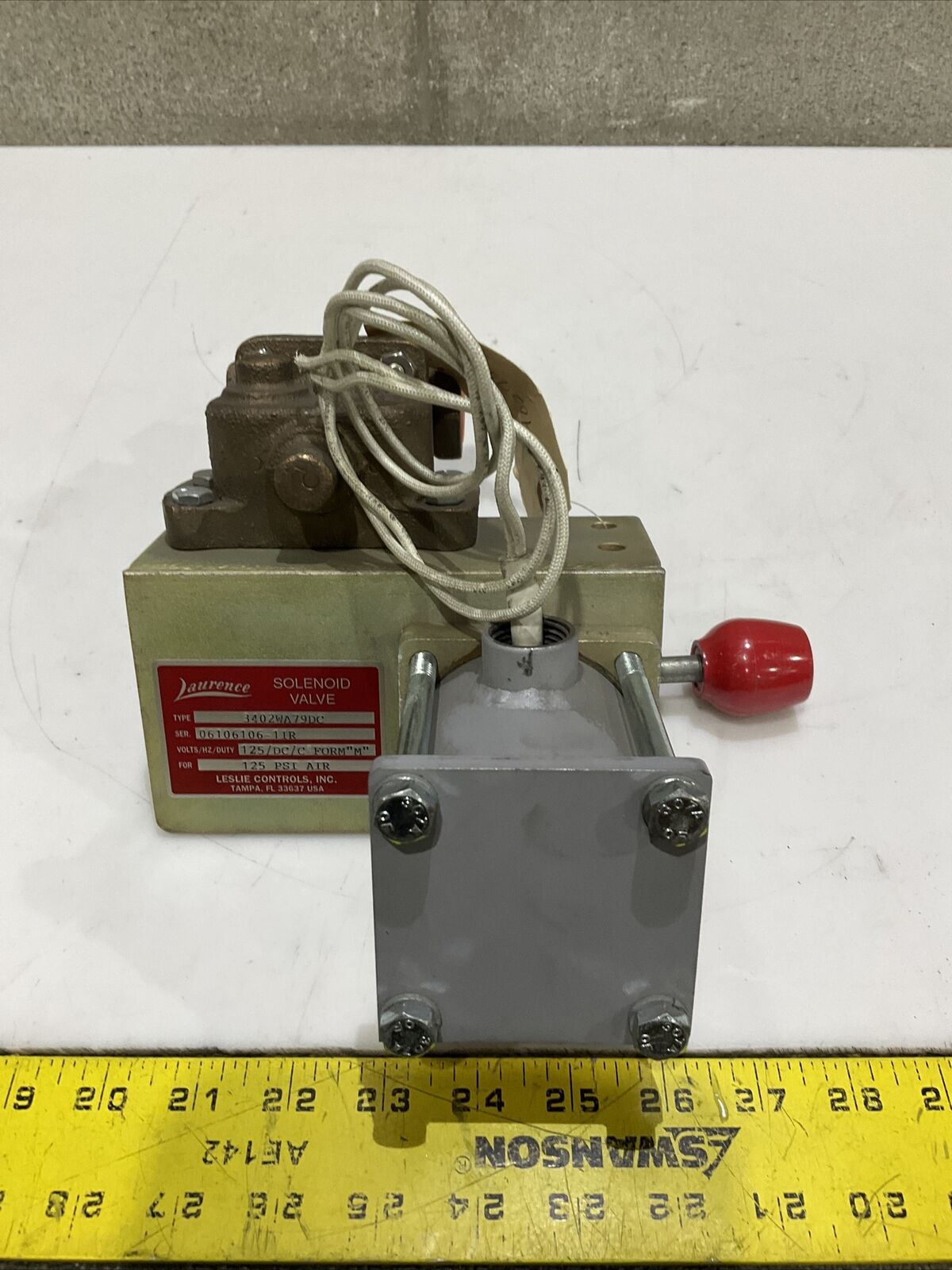 LAURENCE 3402WA79DC SOLENOID VALVE 125 DC FORM “M” 125 PSI AIR 476