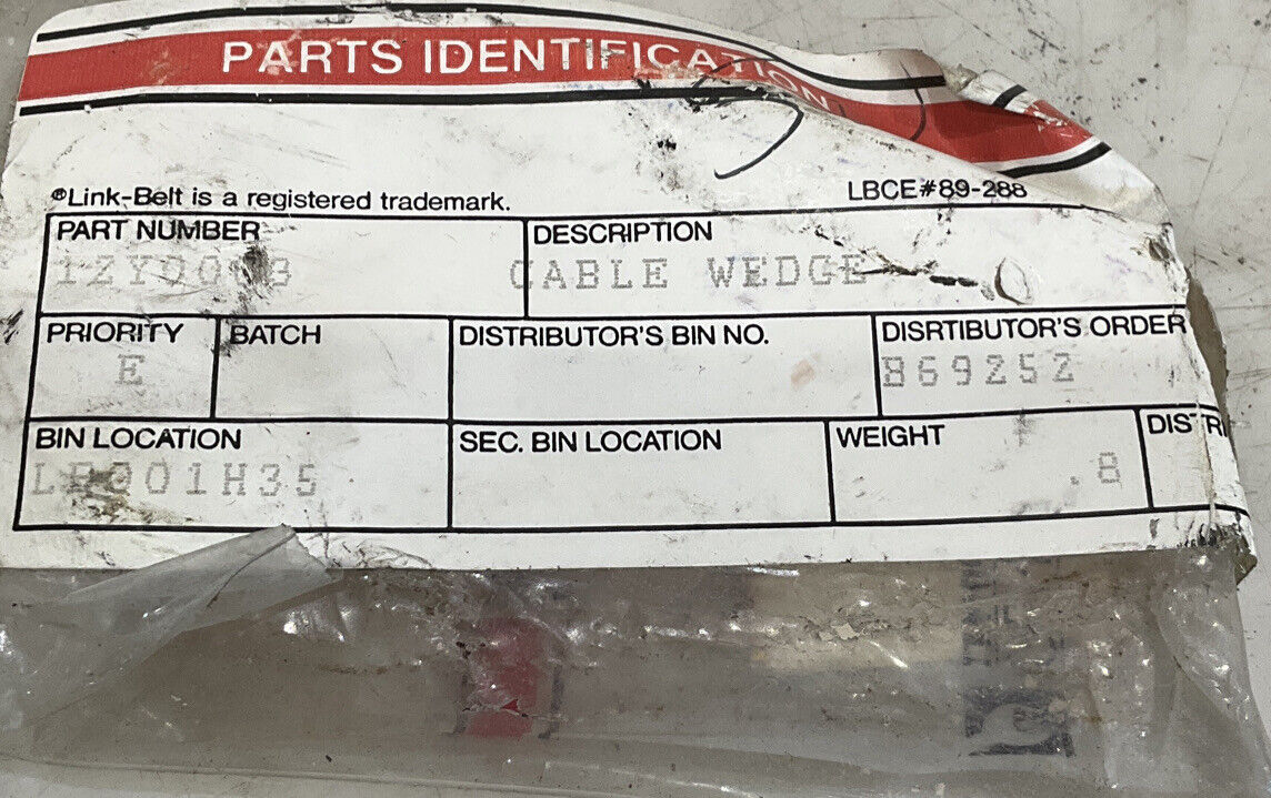 LINK-BELT 1ZY0003 CABLE WEDGE 476
