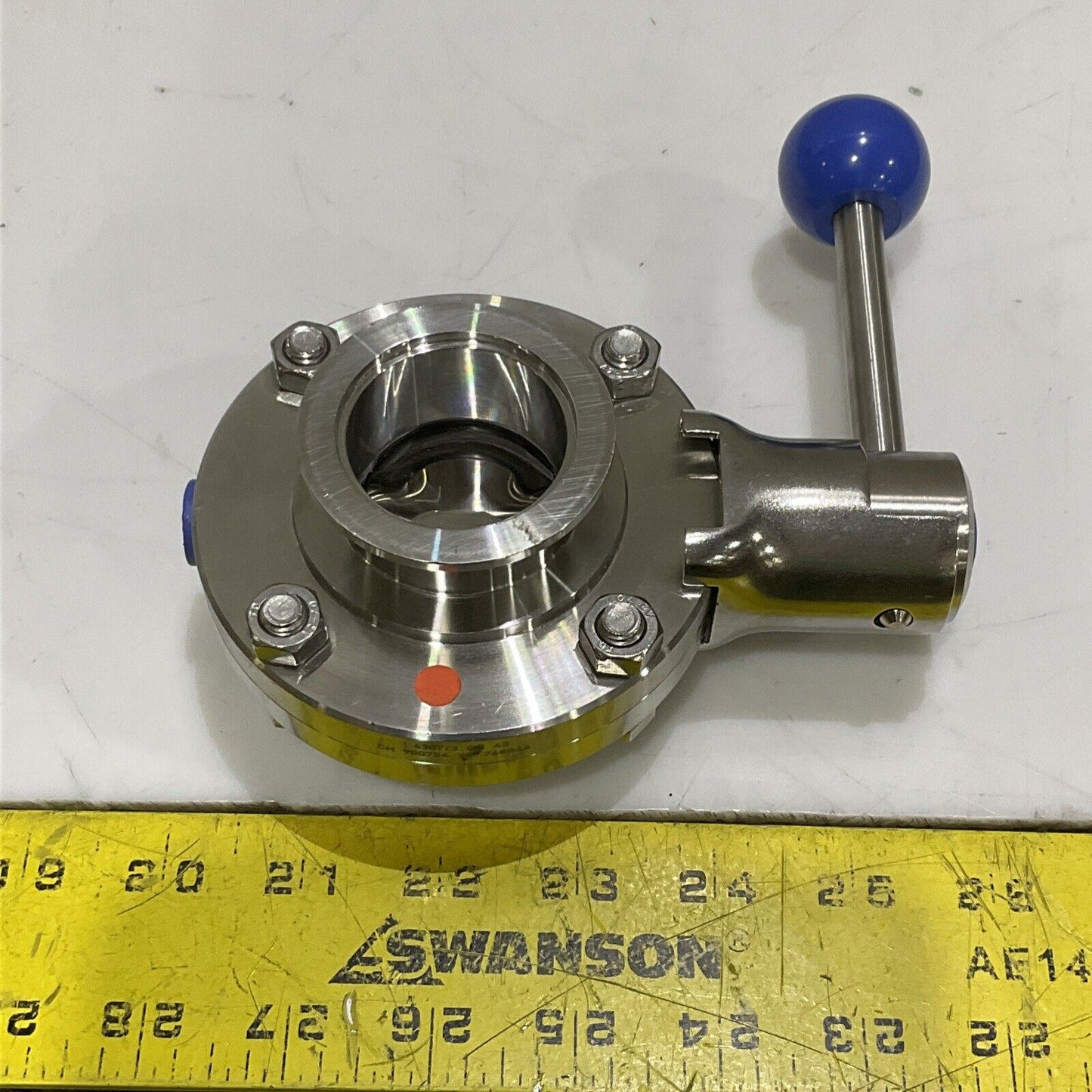 AWH MANUAL DIN BUTTERFLY VALVE W/ 1.4307/3 DN CH 772213 BA 851841 ADAPTER CDM
