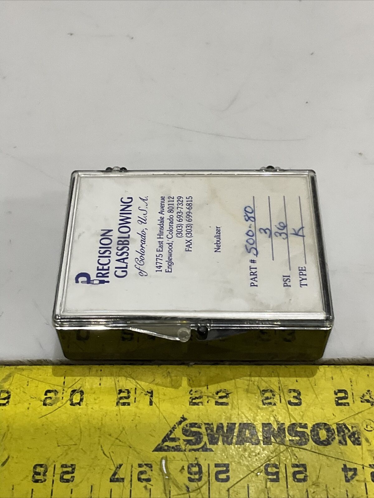 PRECISION GLASSBLOWING 500-80 3 CONCENTRIC 36 PSI TYPE K CDM