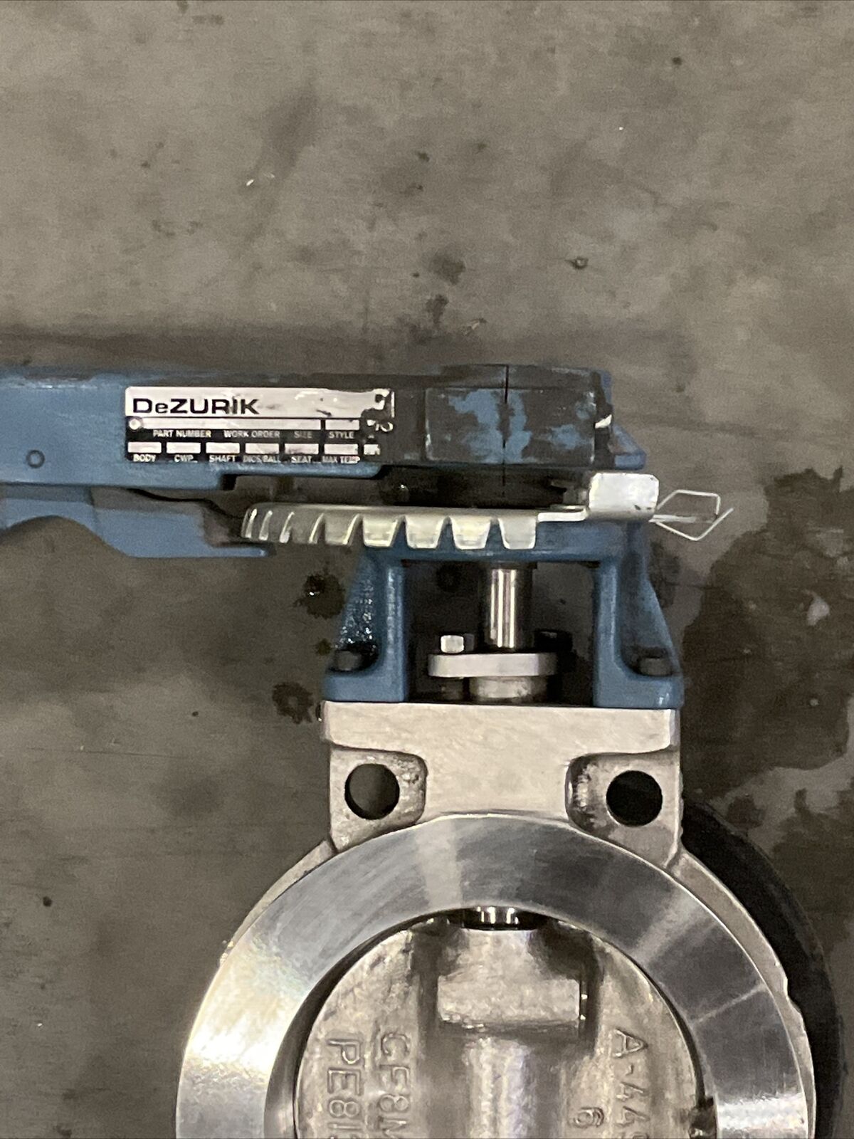 DEZURIK 9221217R000 BUTTERFLY GATE VALVE 6" 316 SS 373