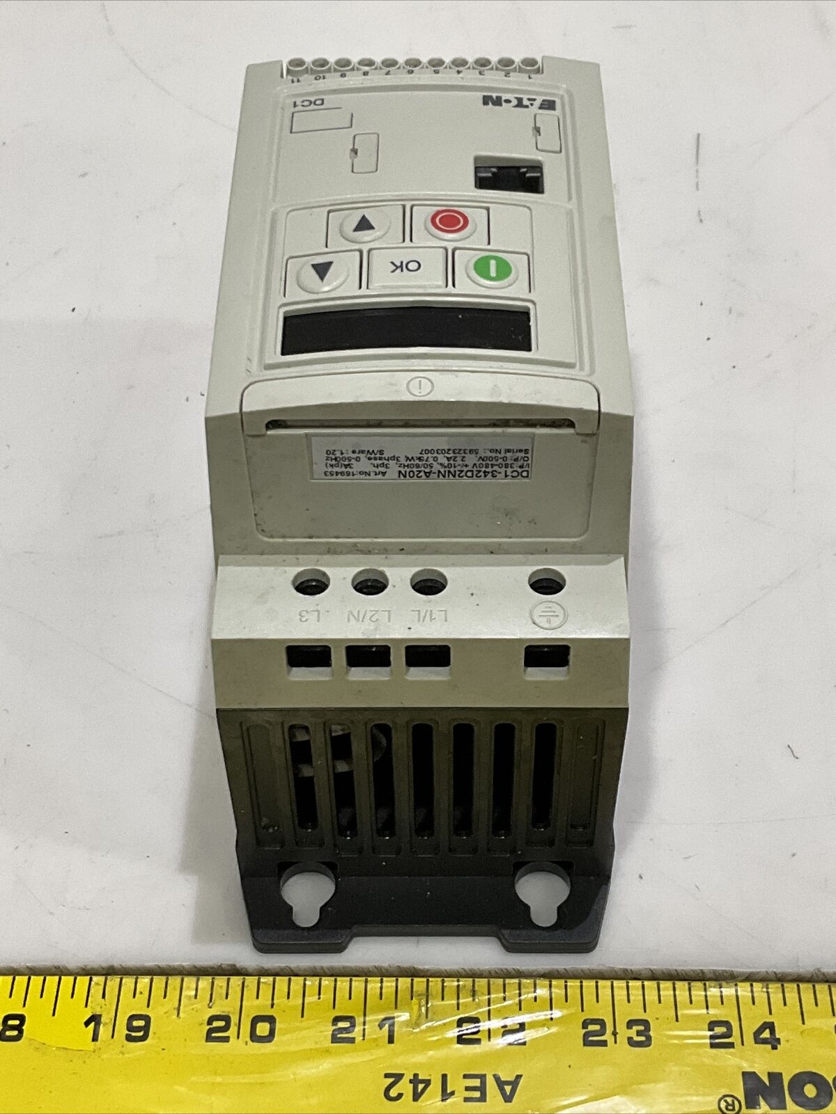 EATON 1HP DC1-342D2NN-A20N POWER XL VARIABLE FREQUENCY DRIVE IP20 CDM