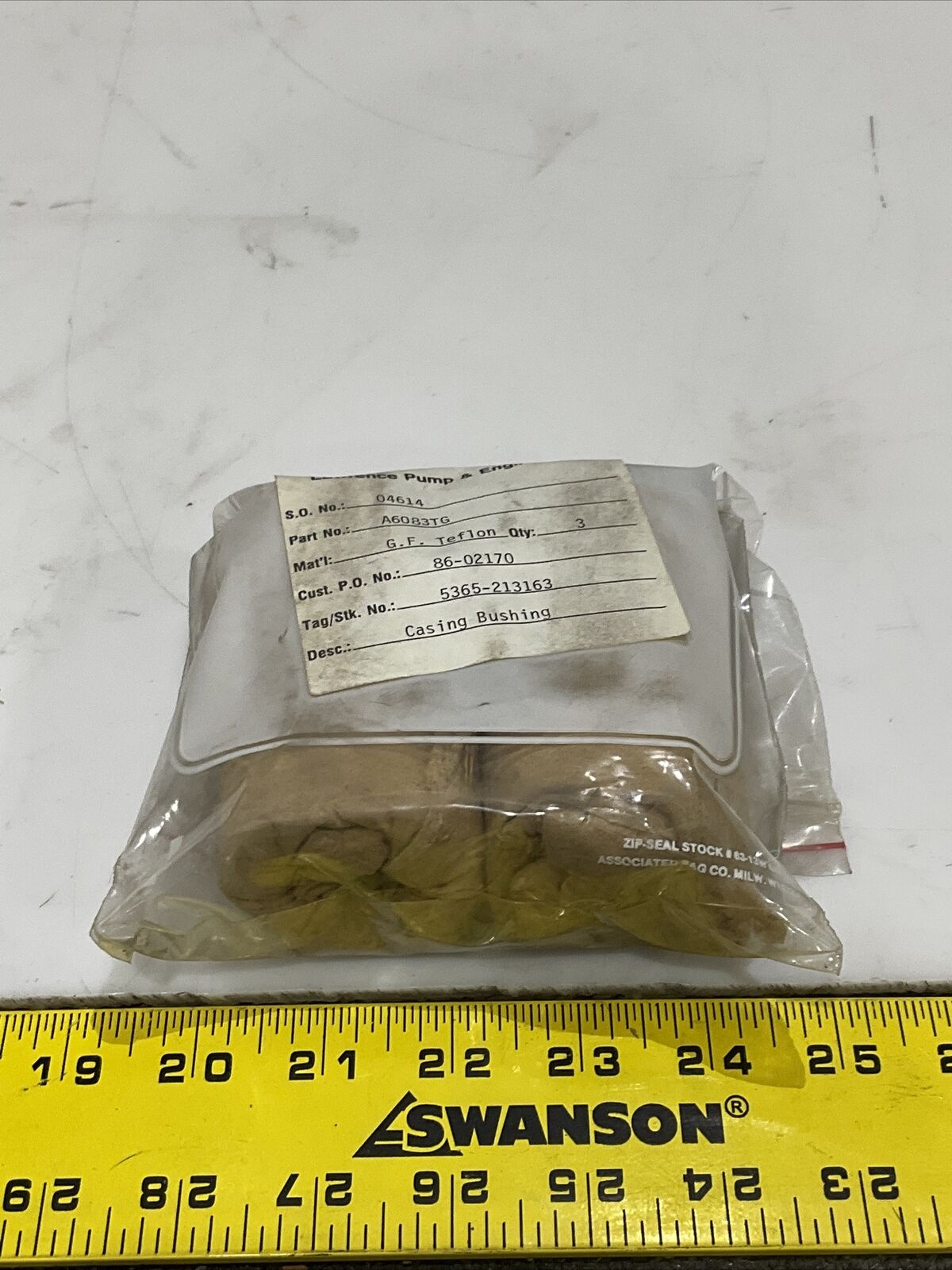 LAWRENCE PUMP A6083TG CASING BUSHING G.F. TEFLON LOT OF 2 373