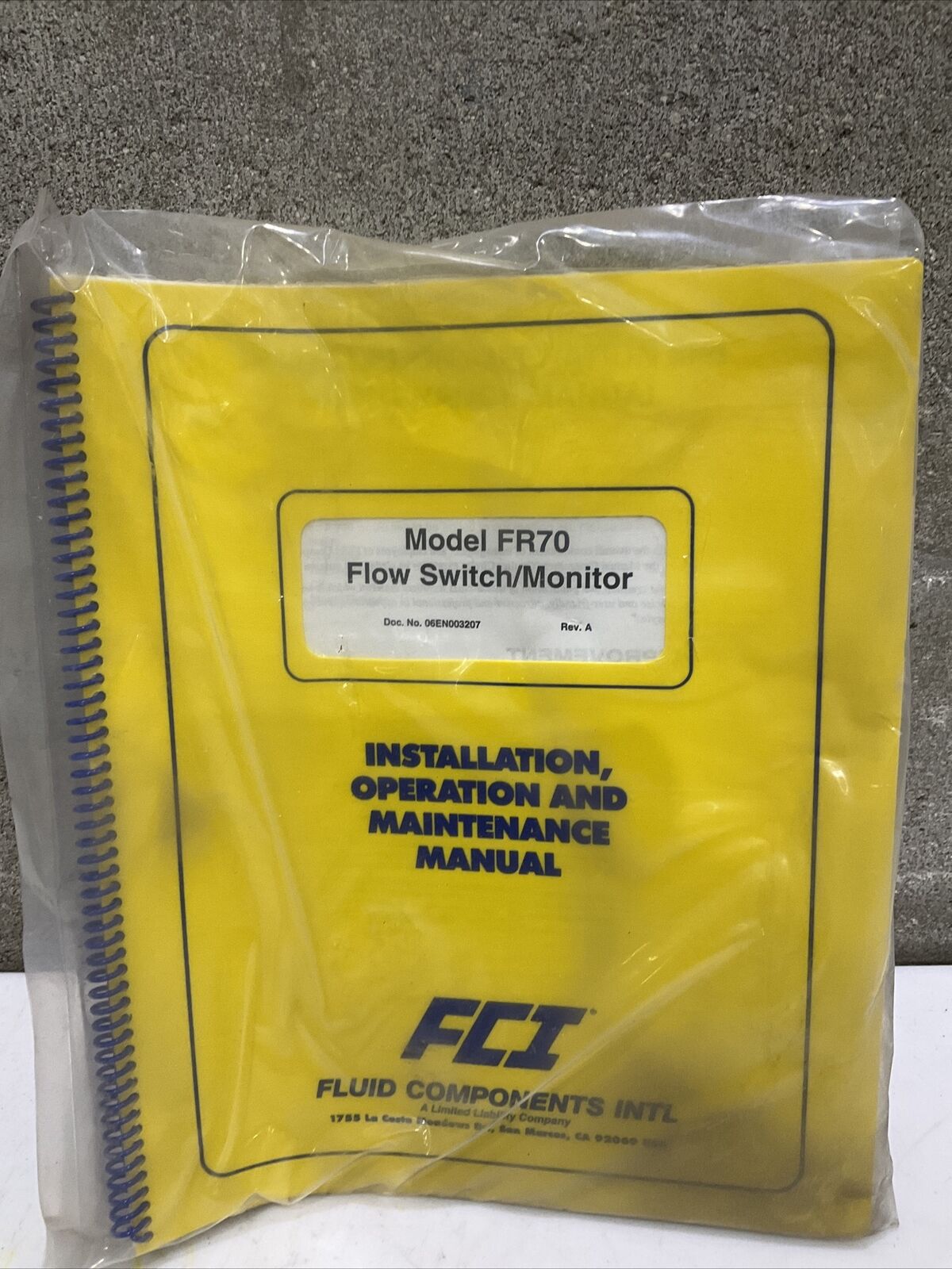 FCI FR70-4 FLOW SWITCH MONITOR .75” 2.5” S L V 5181-W 115VAC 60HZ 7VA 373