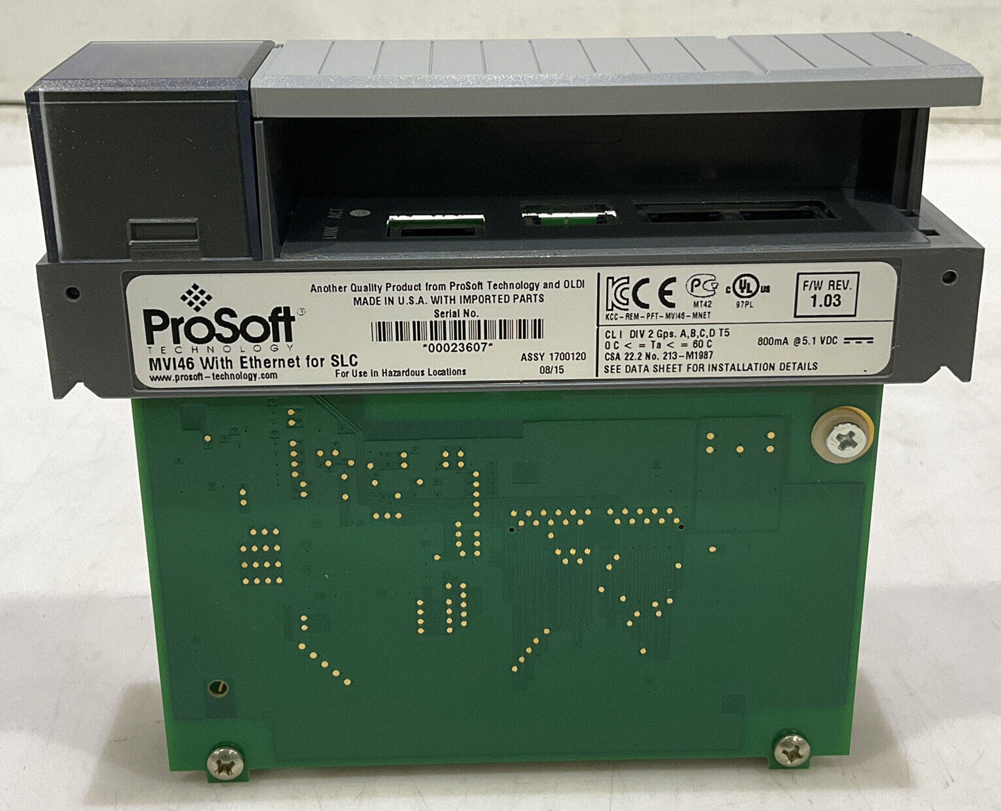 PROSOFT MVI46-MNETC MODBUS TCP/IP COMMUNICATIONS MODULE 373
