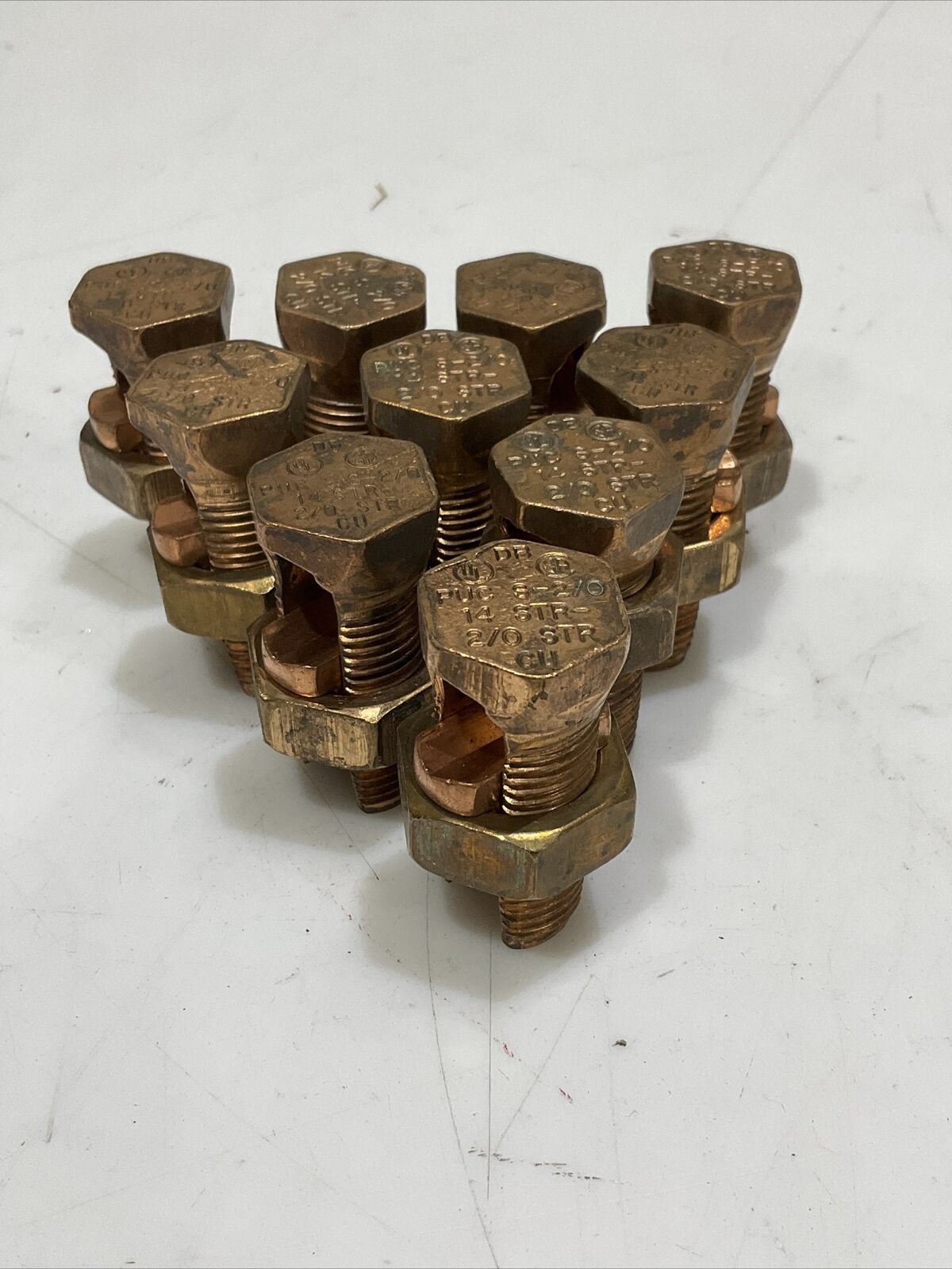 THOMAS & BETTS COPPER PUC S-2/0 14 STR-2/0 SPLIT CABLE CONNECTOR LOT OF 10 373