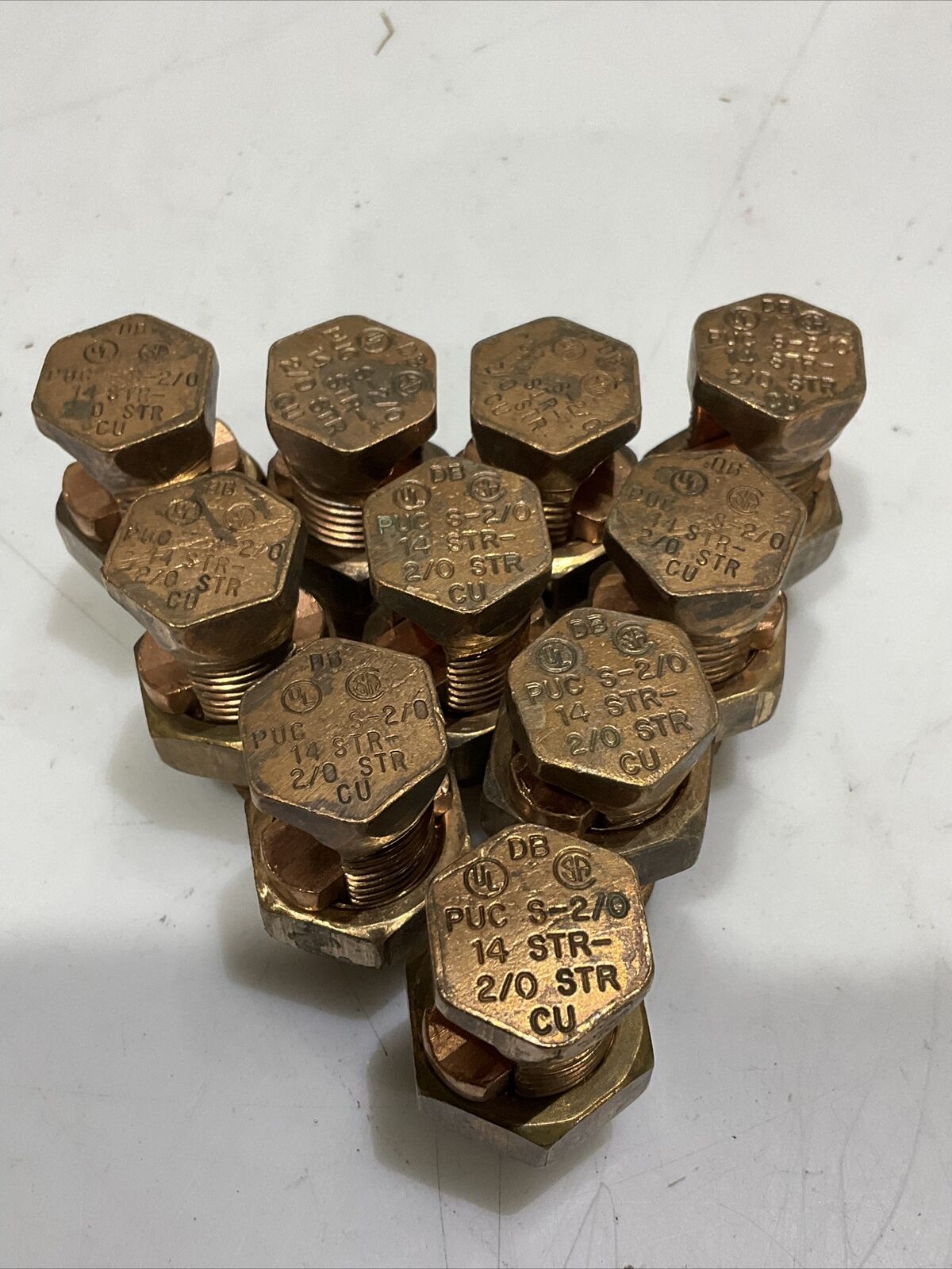 THOMAS & BETTS COPPER PUC S-2/0 14 STR-2/0 SPLIT CABLE CONNECTOR LOT OF 10 373
