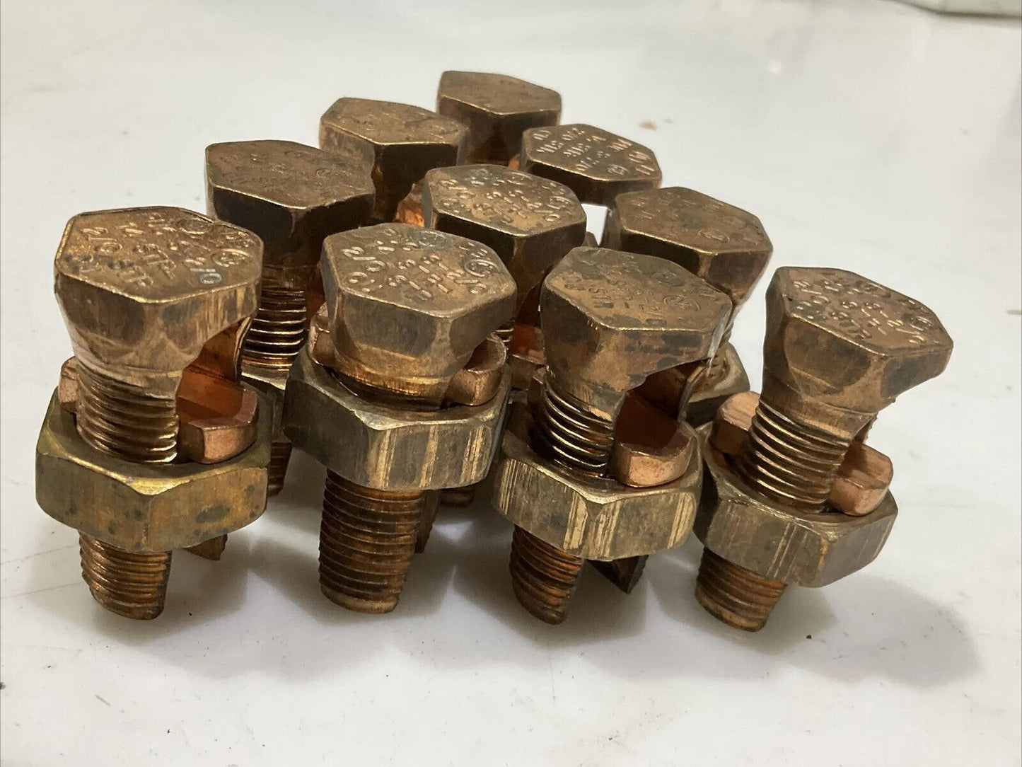 THOMAS & BETTS COPPER PUC S-2/0 14 STR-2/0 SPLIT CABLE CONNECTOR LOT OF 10 373
