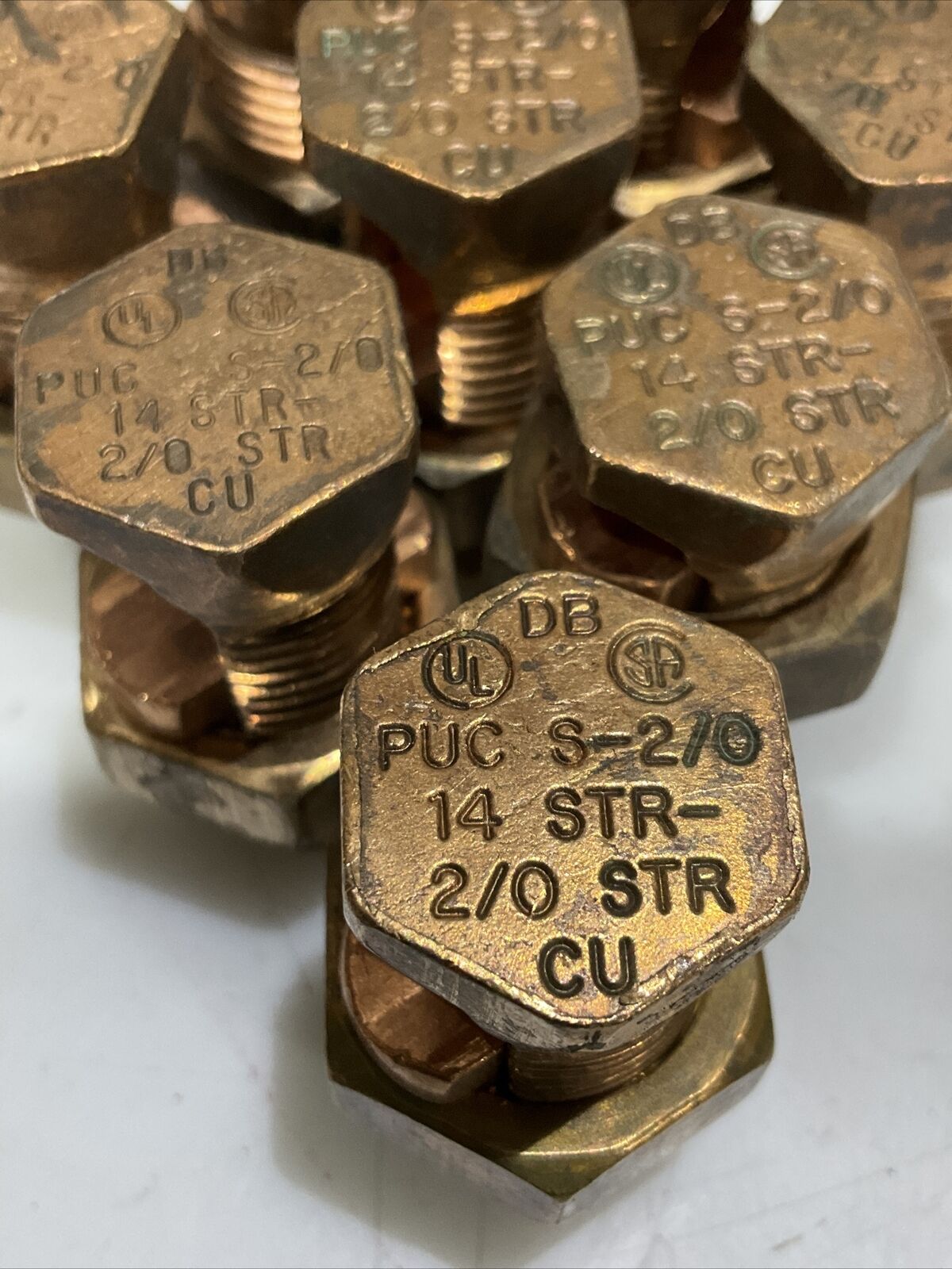 THOMAS & BETTS COPPER PUC S-2/0 14 STR-2/0 SPLIT CABLE CONNECTOR LOT OF 10 373