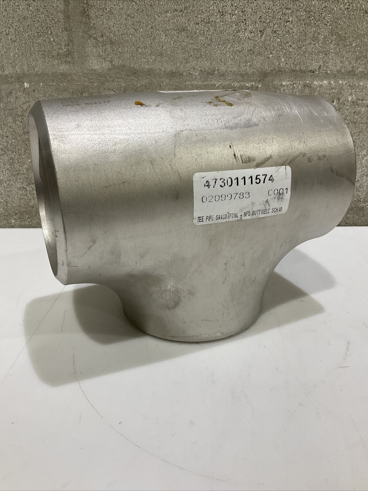 FLOWLINE BUTTWELD SA403 WP316L SCH40 STAINLESS TEE PIPE 4” .237” WALL 373