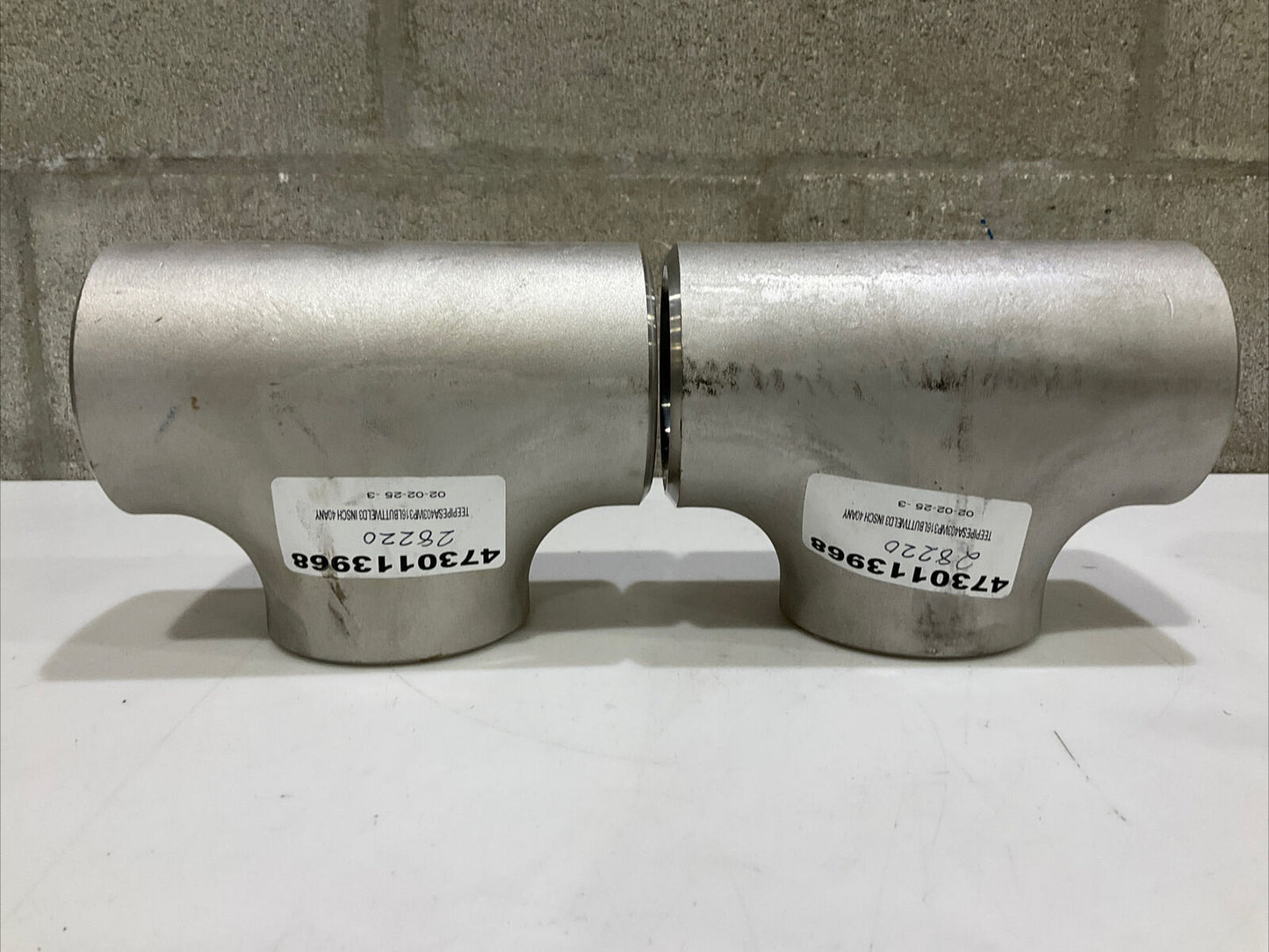TA CHEN NSF-61-G SA403 WP316L HT-551983 BUTTWELD TEE PIPE SCH40 3” LOT OF 2 373