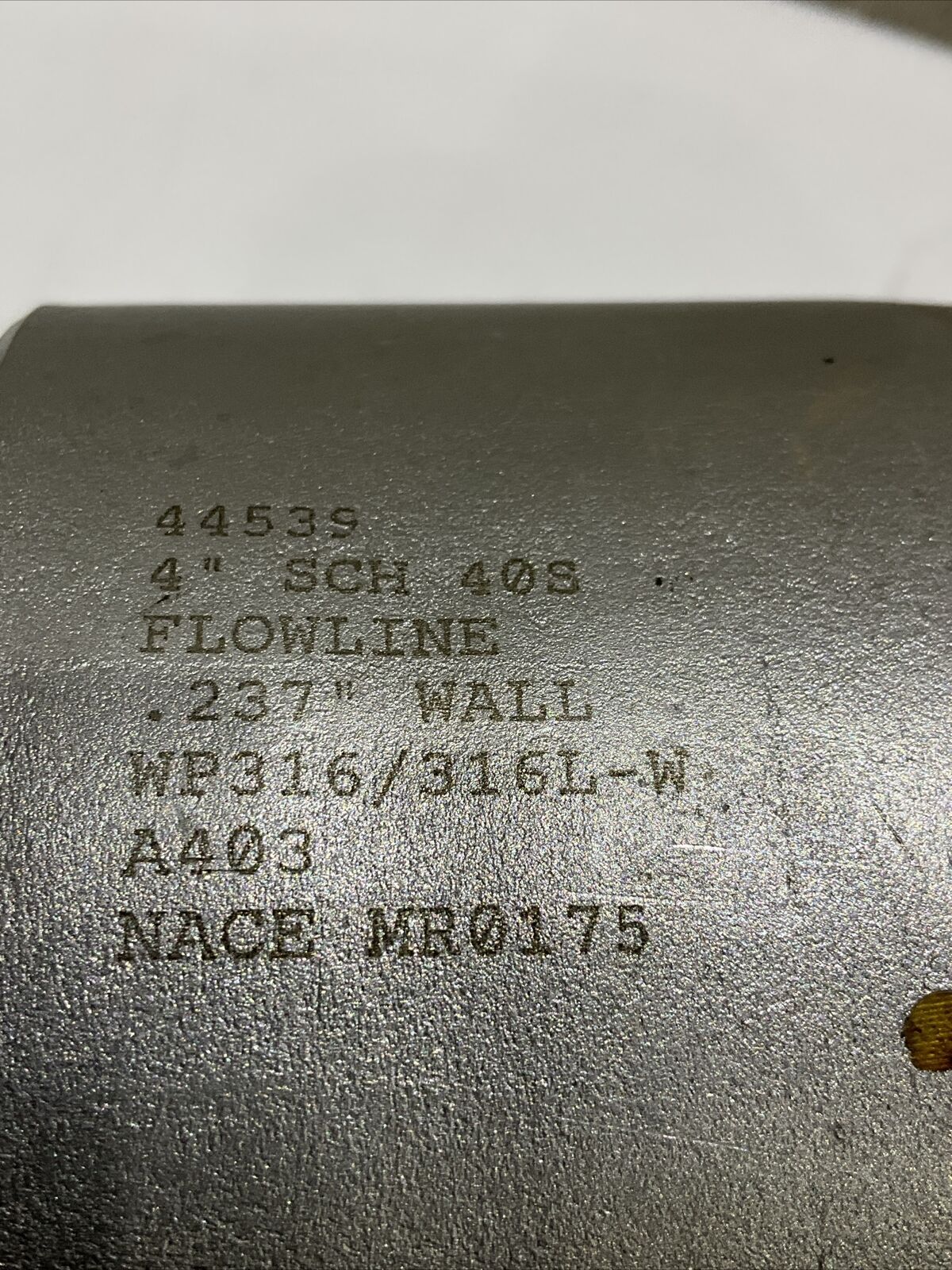 FLOWLINE BUTTWELD SA403 WP316L SCH40 STAINLESS TEE PIPE 4” .237” WALL 373