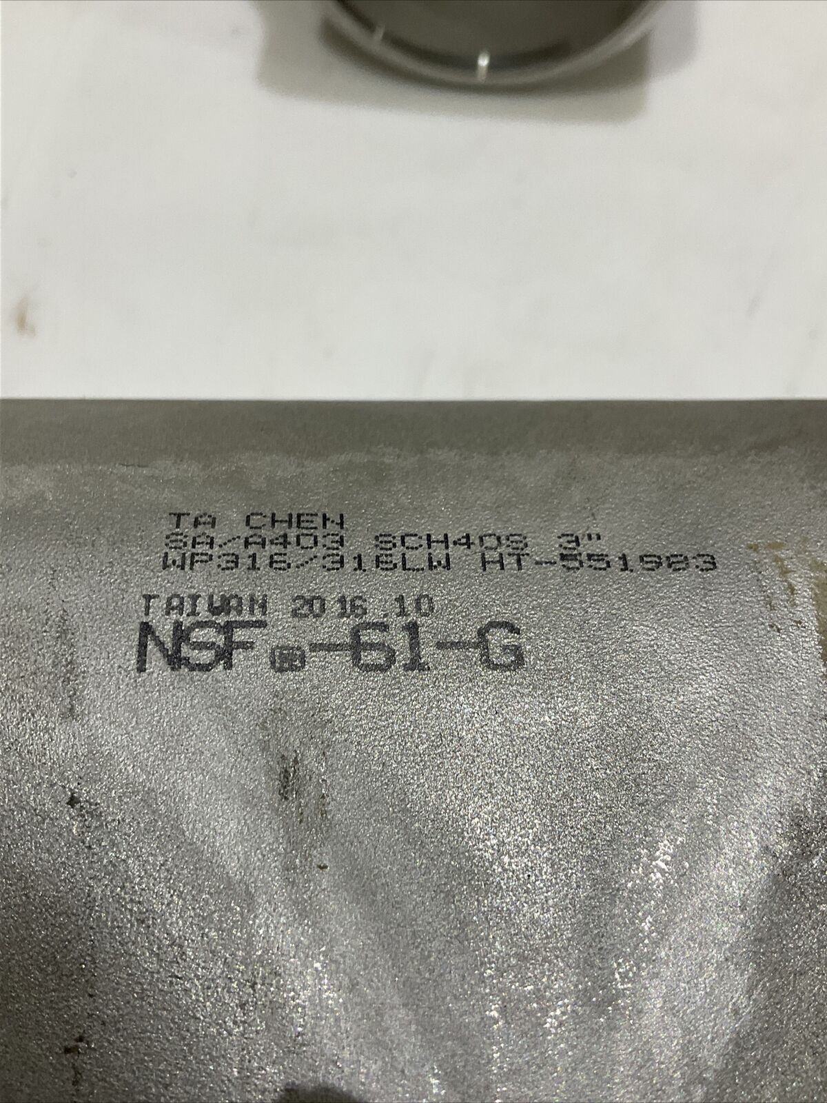 TA CHEN NSF-61-G SA403 WP316L HT-551983 BUTTWELD TEE PIPE SCH40 3” LOT OF 2 373