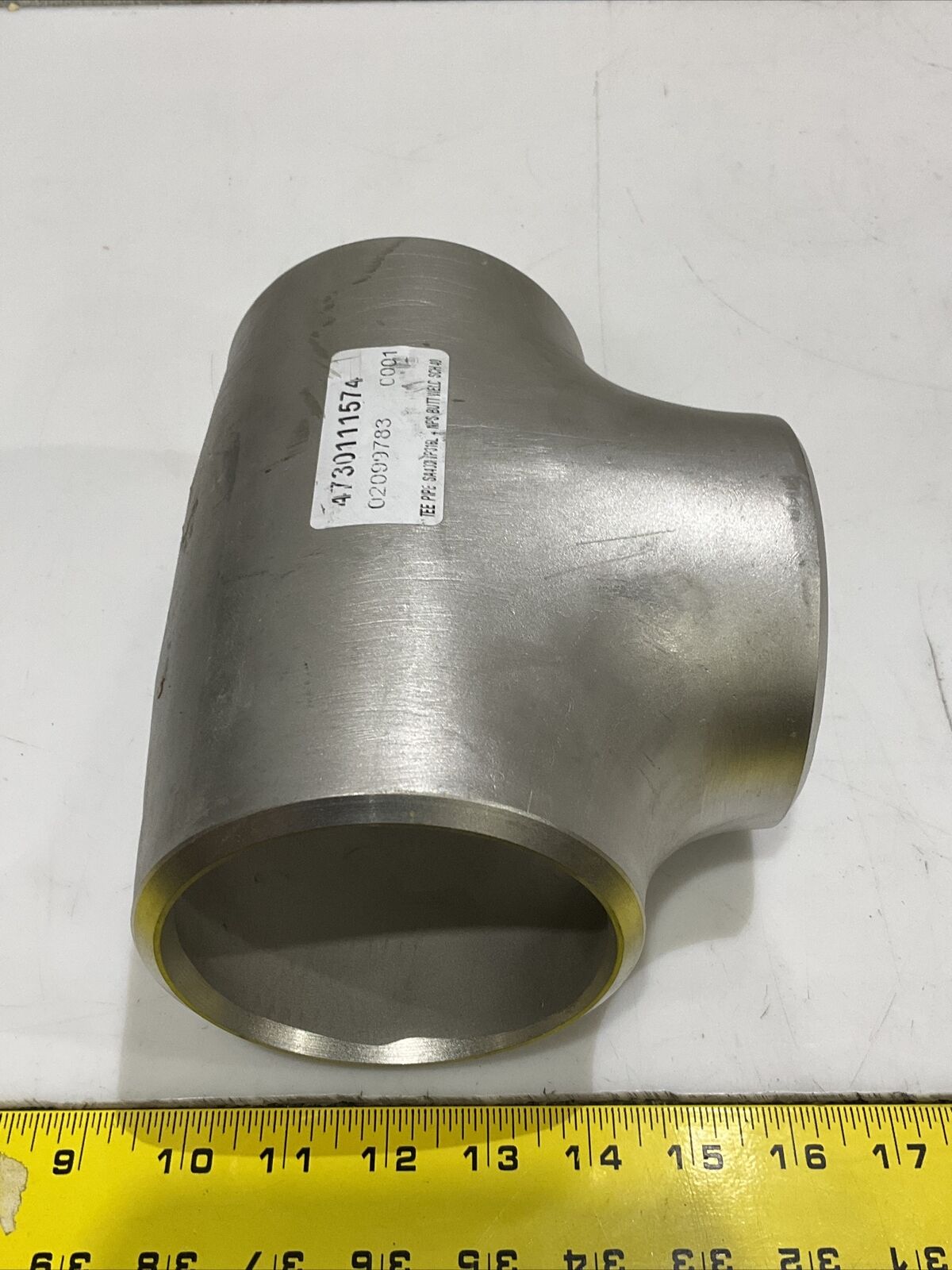 FLOWLINE BUTTWELD SA403 WP316L SCH40 STAINLESS TEE PIPE 4” .237” WALL 373