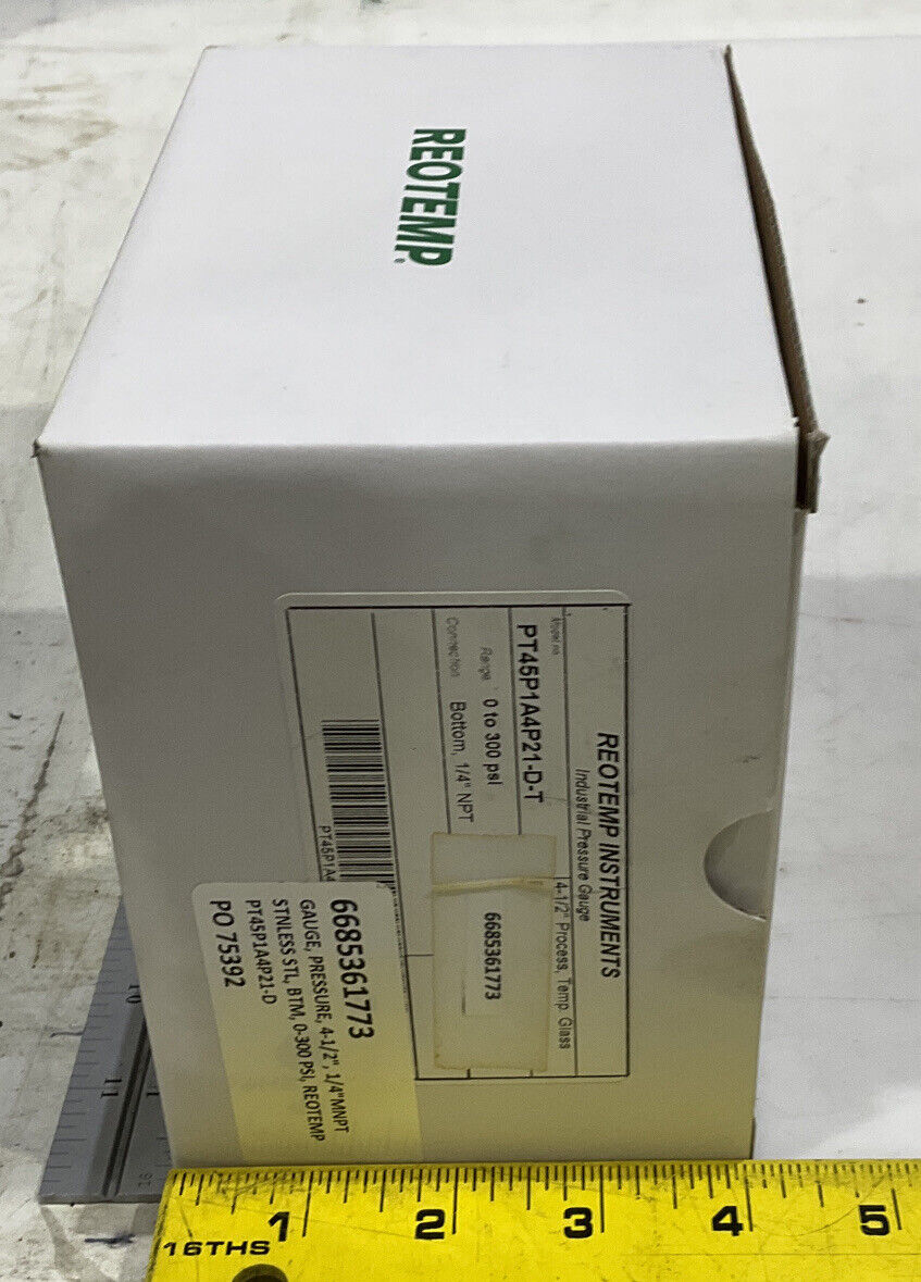 REOTEMP INSTRUMENTS 0-300 PSI PT45P1A4P21-D-T PRESSURE GAUGE 373