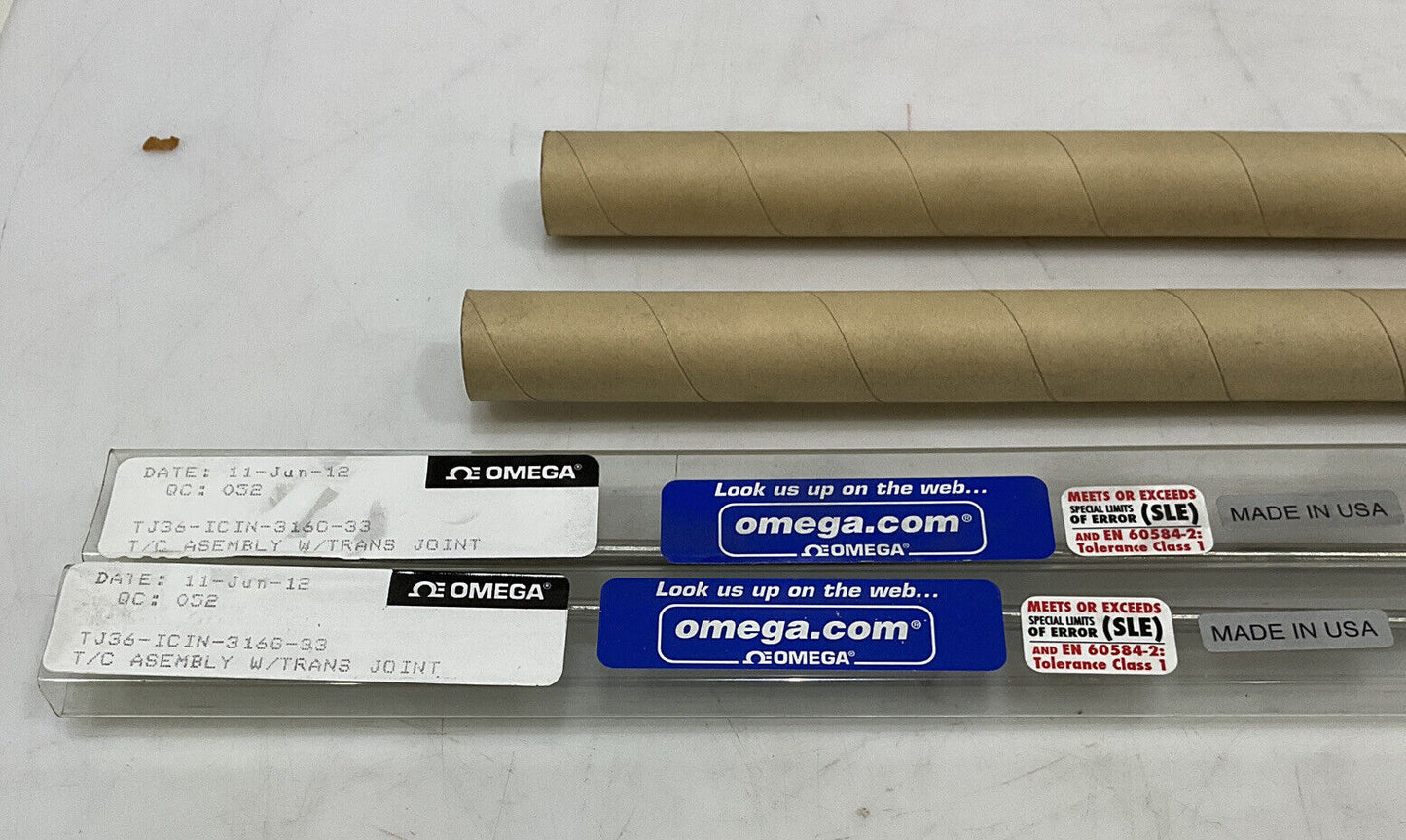 OMEGA ENGINEERING J 3/16” DIA 33L TJ36-IC IN-316G-33 JOINT THERMOCOUPLE LOT 373