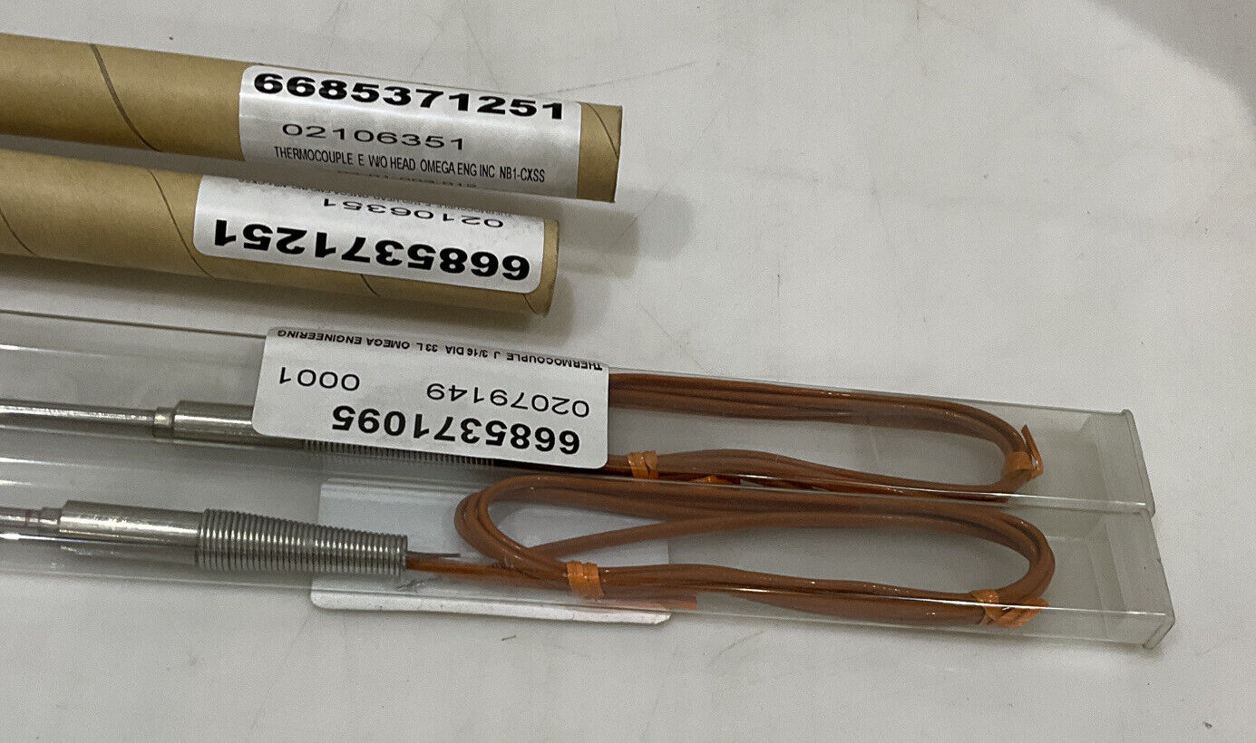 OMEGA ENGINEERING J 3/16” DIA 33L TJ36-IC IN-316G-33 JOINT THERMOCOUPLE LOT 373