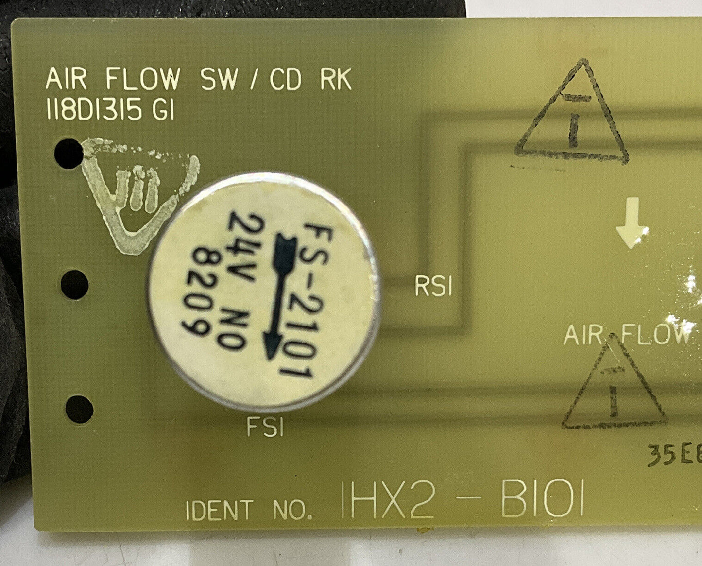 GENERAL ELECTRIC IHX2-B101 AIR FLOW SW/CD RK 118D1315 G1 373