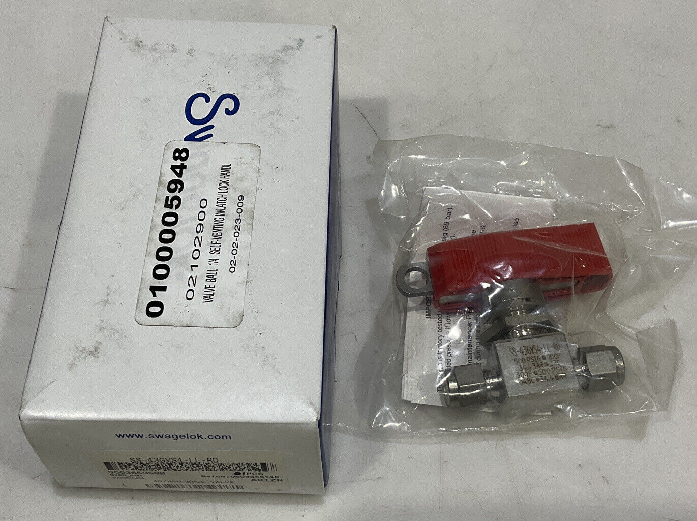 SWAGELOK SS-43GVS4-LL-RD BALL VALVE 373