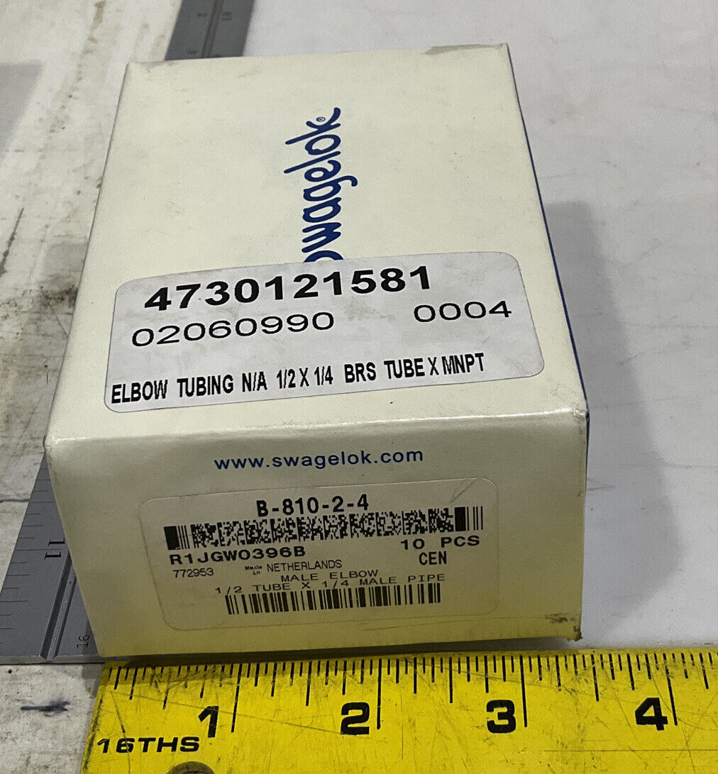 SWAGELOK B-810-2-4 MALE ELBOW LOT OF 10 373