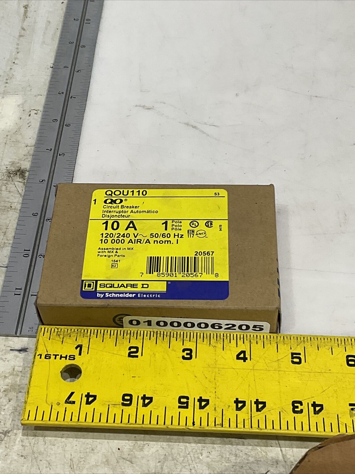 SQUARE D QOU110 10 A CIRCUIT BREAKER 120/240 V 50/60 HZ 373
