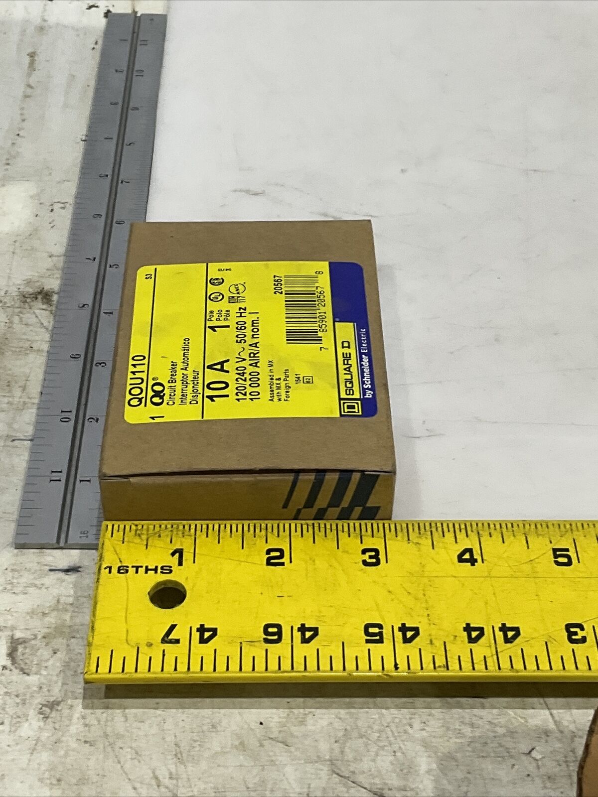 SQUARE D QOU110 10 A CIRCUIT BREAKER 120/240 V 50/60 HZ 373
