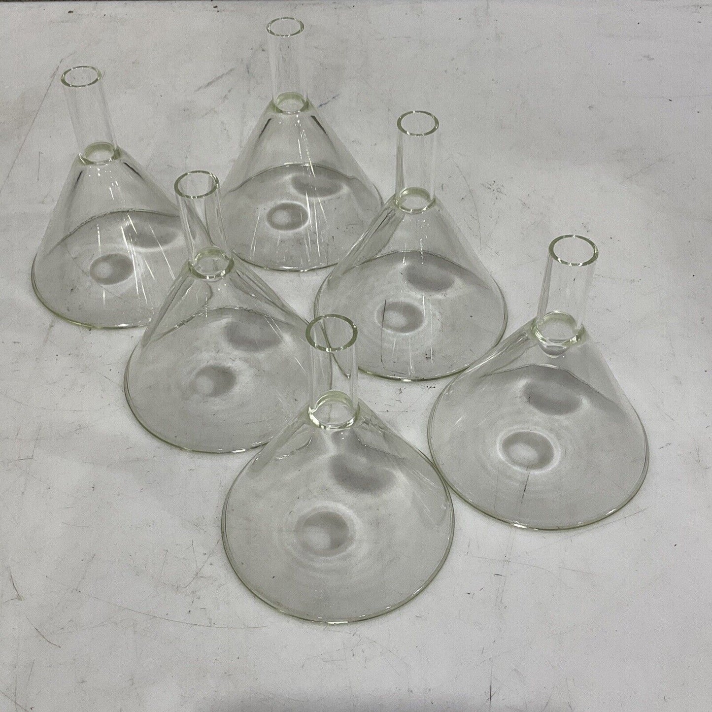 PYREX CORNING 6220-100 7740 PLAIN FILLING POWDER FUNNEL 100 MM LOT OF 6 373
