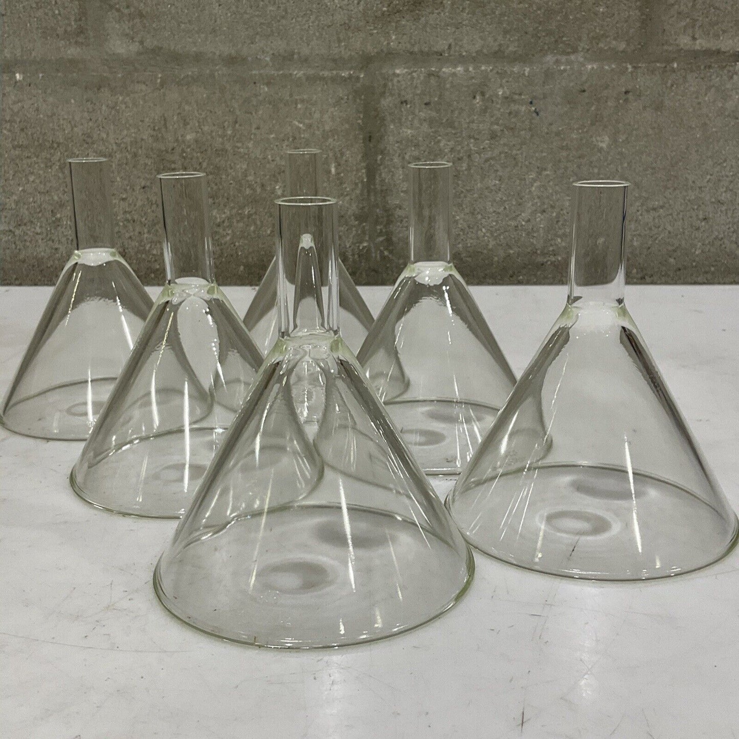 PYREX CORNING 6220-100 7740 PLAIN FILLING POWDER FUNNEL 100 MM LOT OF 6 373