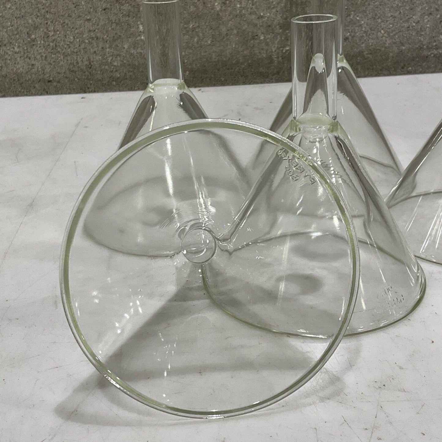 PYREX CORNING 6220-100 7740 PLAIN FILLING POWDER FUNNEL 100 MM LOT OF 6 373