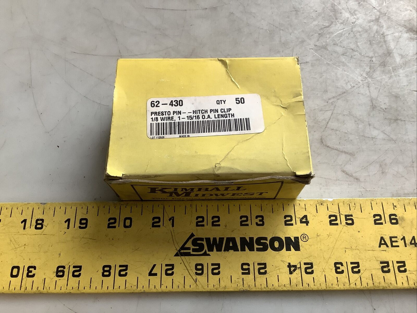 KIMBALL MIDWEST 62430 HITCH PIN CLIP 1/8 WIRE 476 - QTY 33