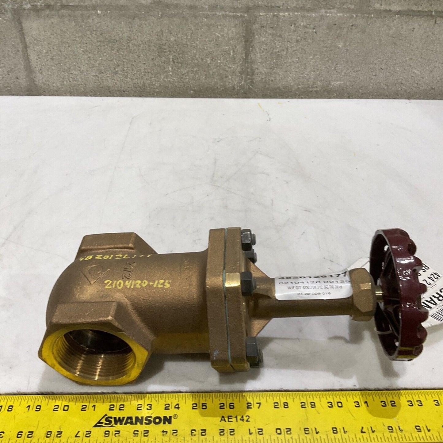 CRANE 424 CL200 RS SS RISING STEAM GATE VALVE BRONZE 2-1/2” 200 LB 373
