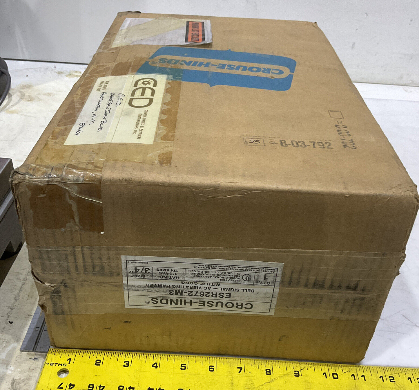 CROUSE-HINDS ESR2672-M3 BELL SIGNAL AC VIBRATING HAMMER EXPLOSION-PROOF 373