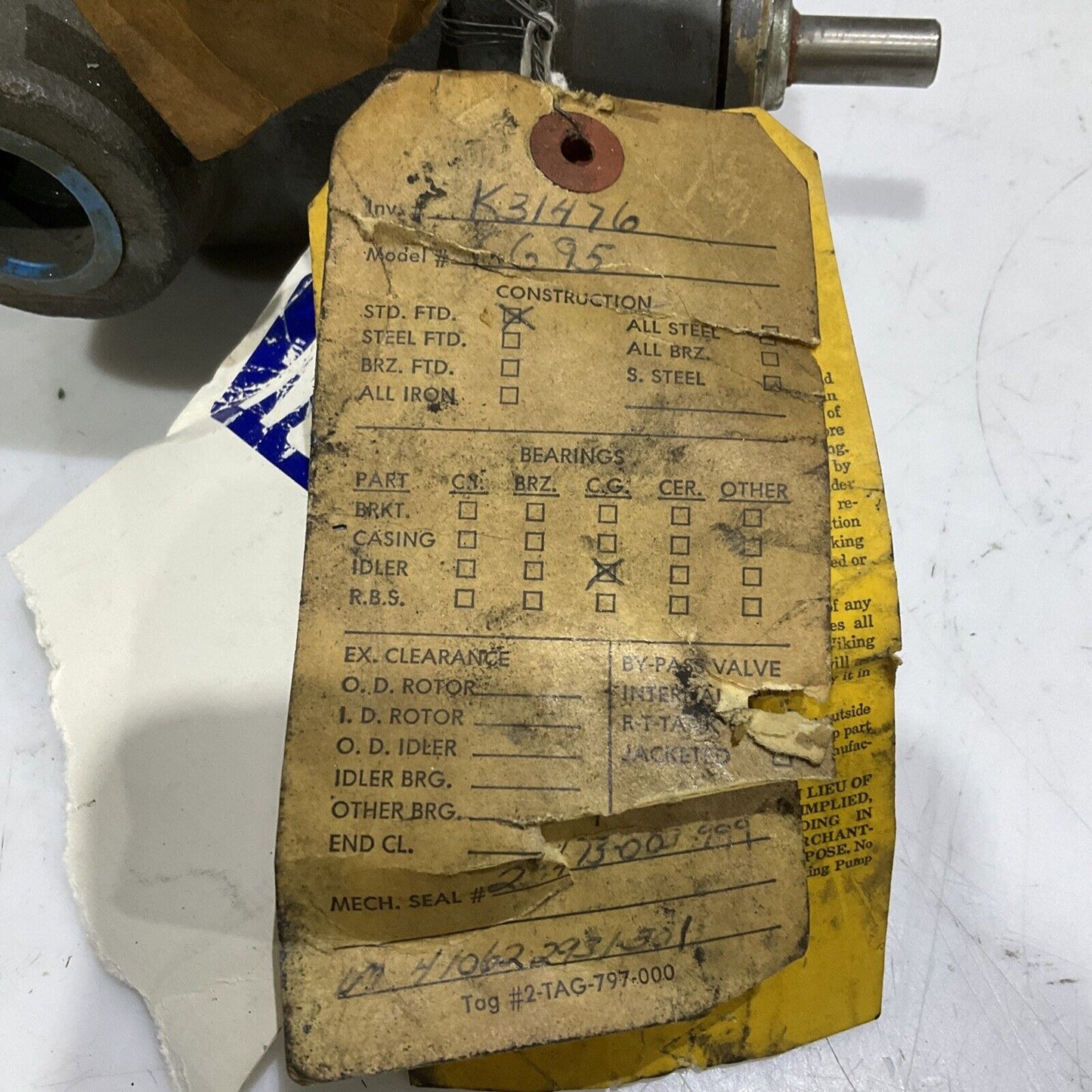 VIKING PUMP GG95 LUBE OIL PUMP 1-183-204 17HLR4 373