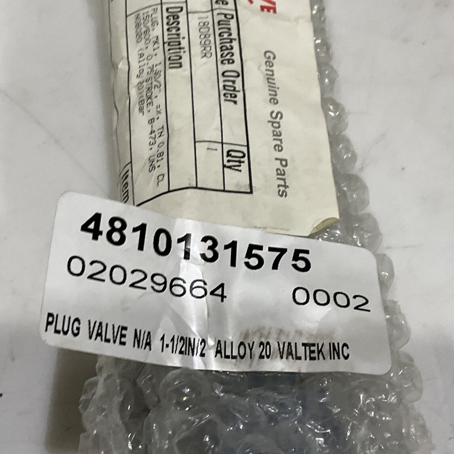 FLOWSERVE 002136.154.000 VLAVE PLUG MK1 1.50/2” CL 150/600 .75 STROKE B-473 373