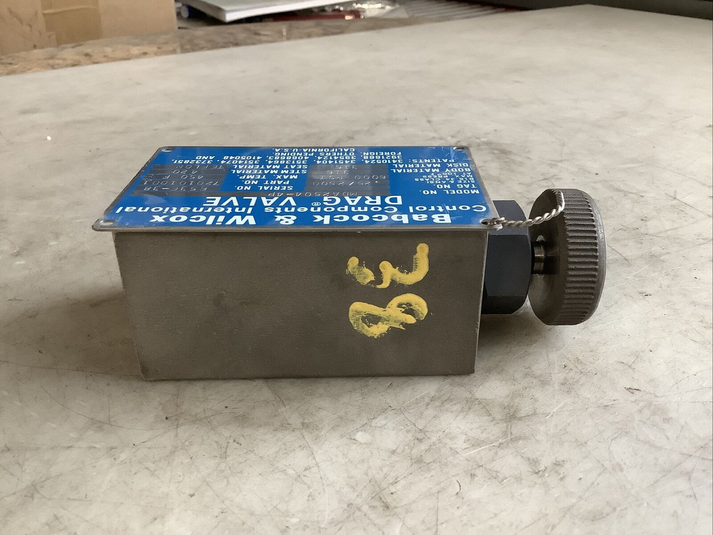 BABCOCK AND WILCOX MDA2504-4P DRAG VALVE 6000PSI 373