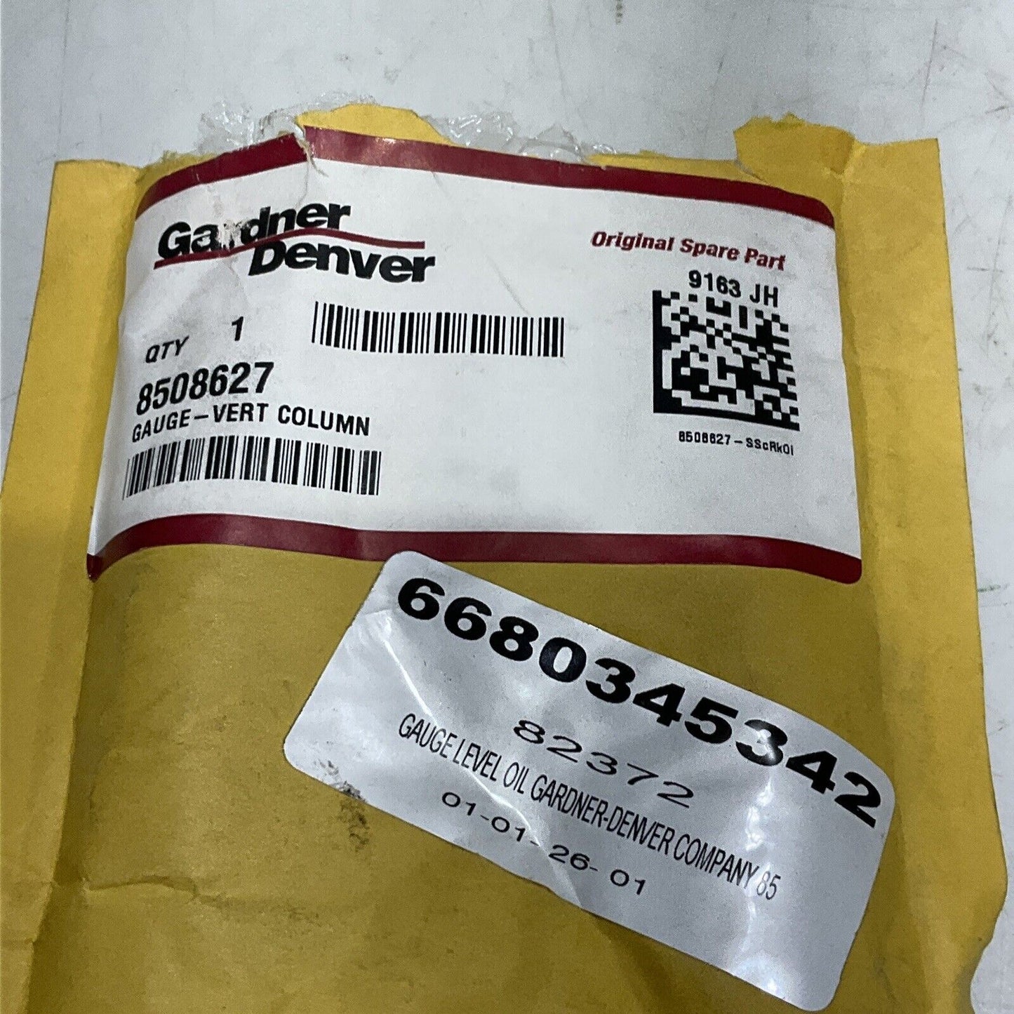 GARDNER DENVER 8508627 VERT COLUMN OIL LEVEL GAUGE 373