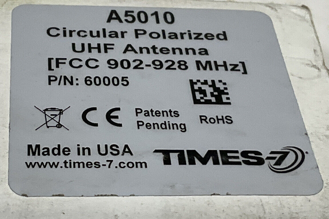 A5010 CIRCULAR POLARIZED 60005 UHF ANTENNA FCC 902-928 881