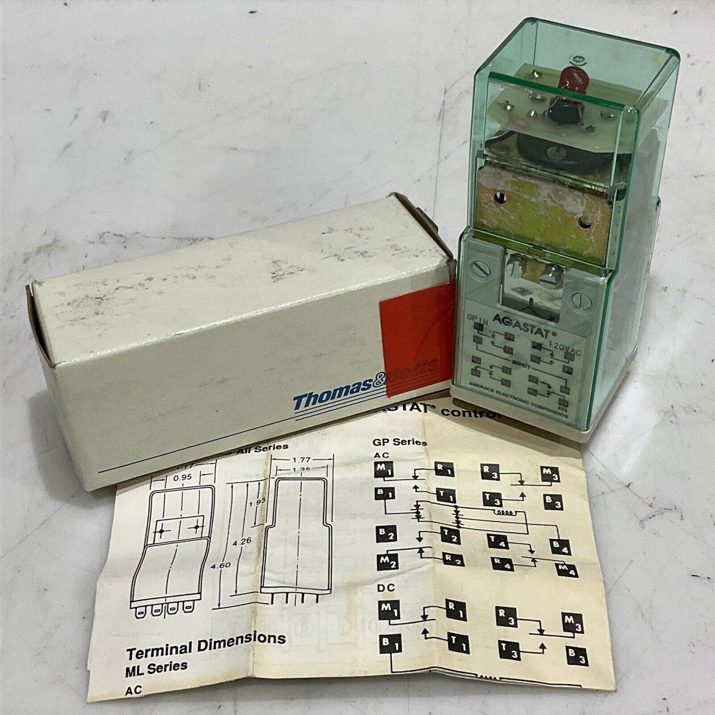 THOMAS & BETTS AGASTAT GPIN RELAY CONTROL 120V 60HZ 4 NO 4 NC 16 373