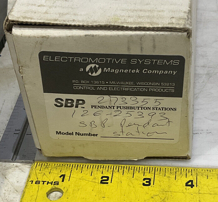 ELECTROMOTIVE SYSTEMS SBP 273355 PENDANT STATION 6 WB 876
