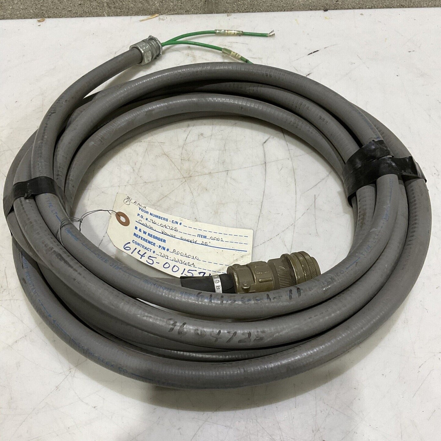 BABCOCK & WILCOX 8003010 POWER SUPPLY UNIT U-1 CABLE 3/8"X 25' 881