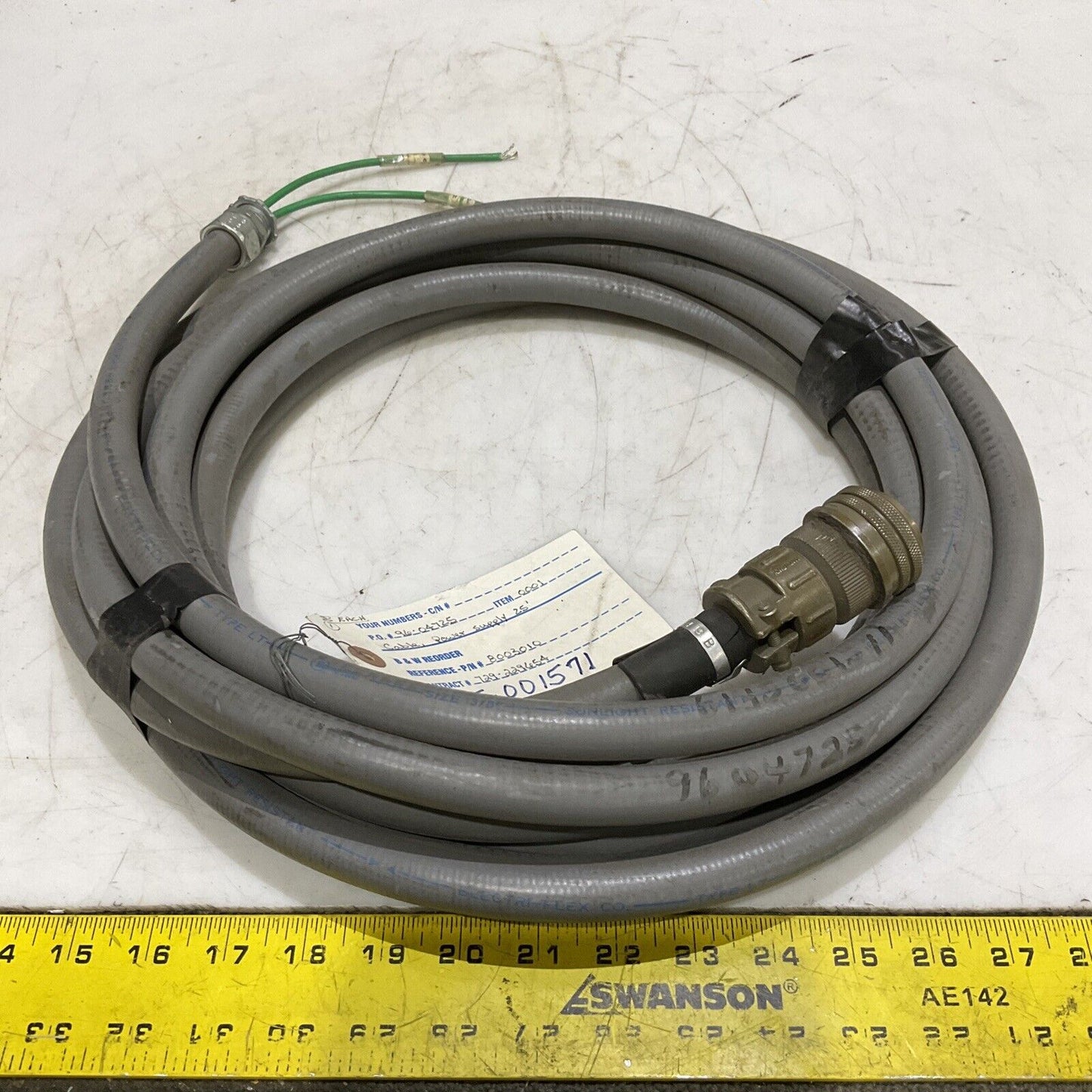 BABCOCK & WILCOX 8003010 POWER SUPPLY UNIT U-1 CABLE 3/8"X 25' 881
