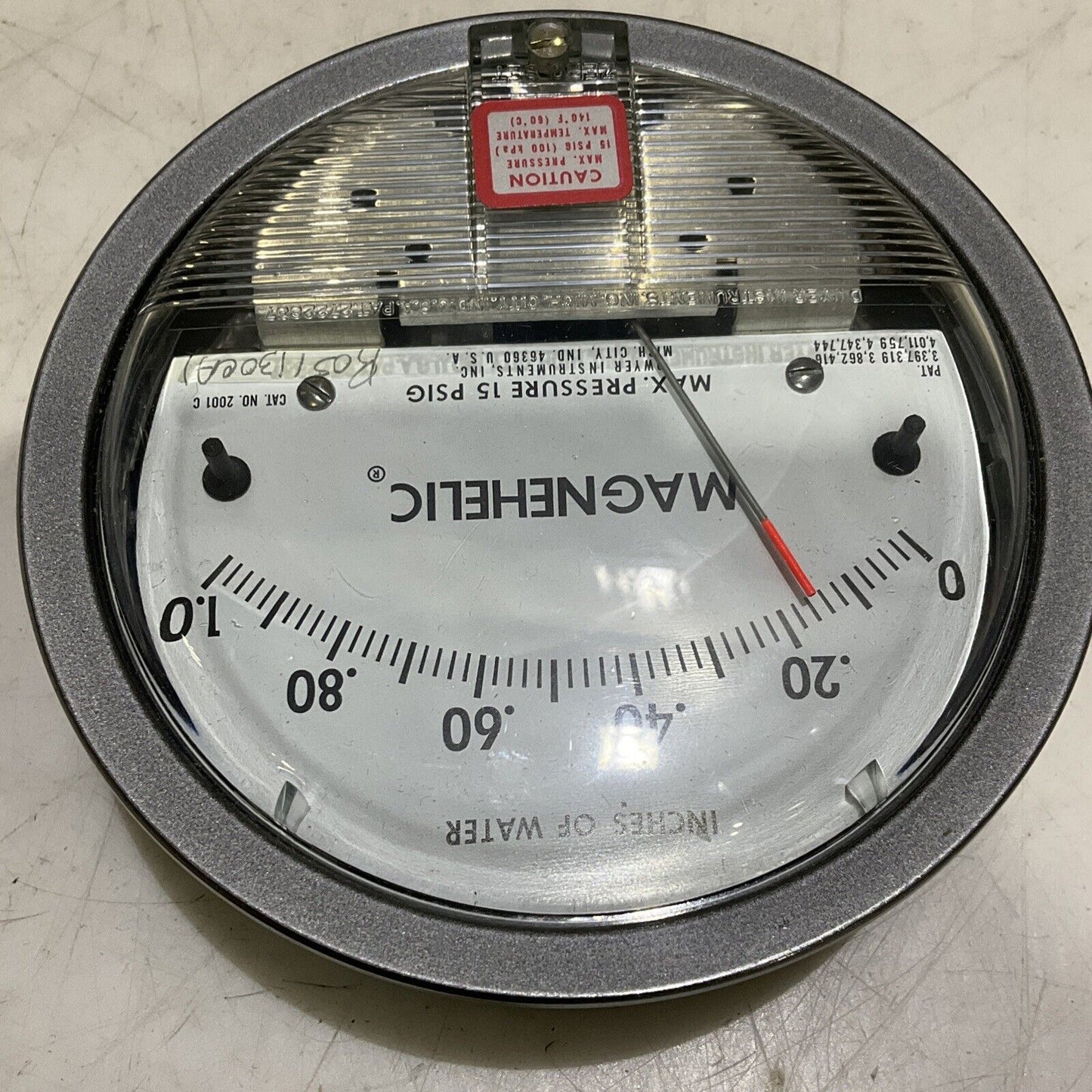 DWYER 2001 MAGNEHELIC PRESSURE GAUGE 15 PSIG 0-1.0 373