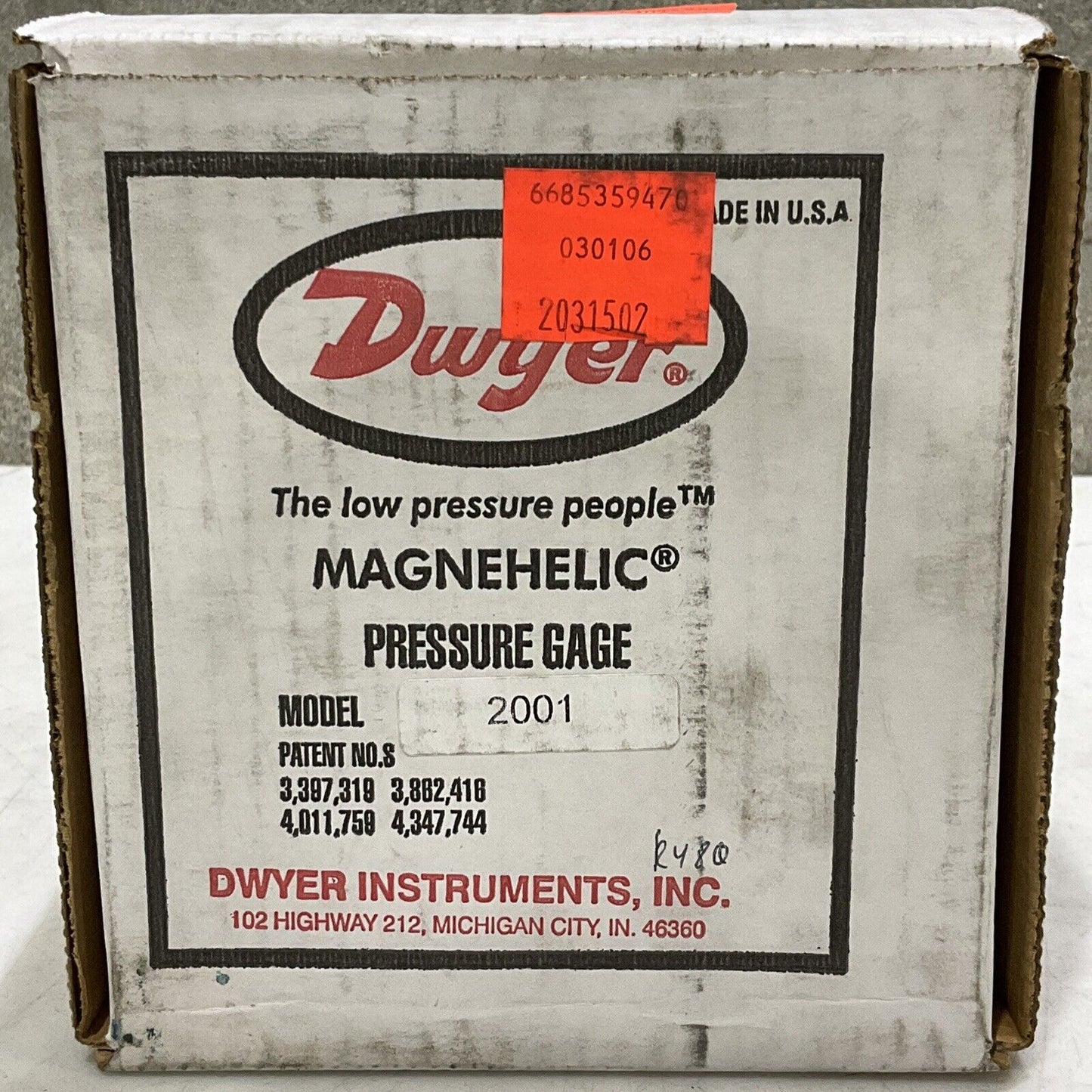 DWYER 2001 MAGNEHELIC PRESSURE GAUGE 15 PSIG 0-1.0 373