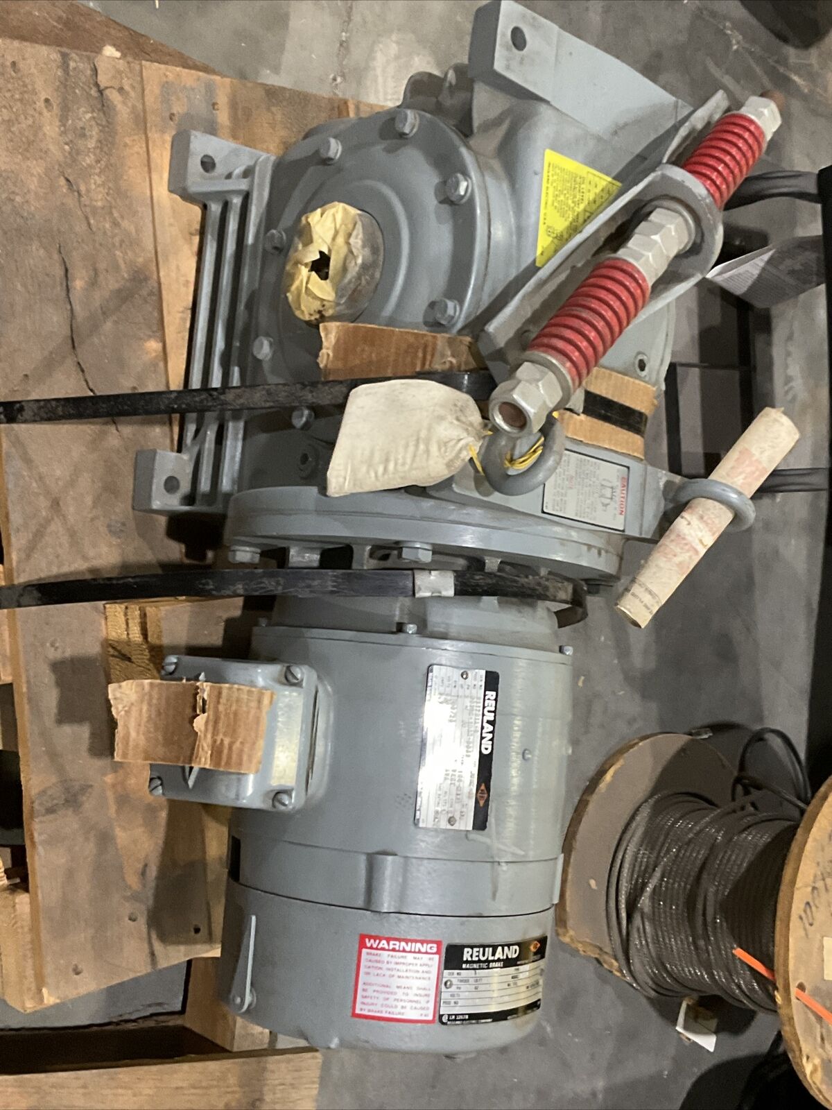 REULAND MAGNETIC BRAKE 0A0A 911781A-4 GEAR MOTOR TYPE J0RK-67 3 PH 2HP 3.3 A U3S